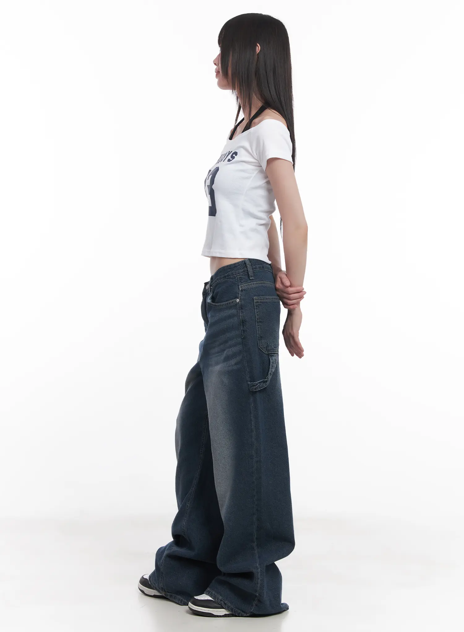 Cowboys Off-Shoulder Crop Tee CU518 - Image 4