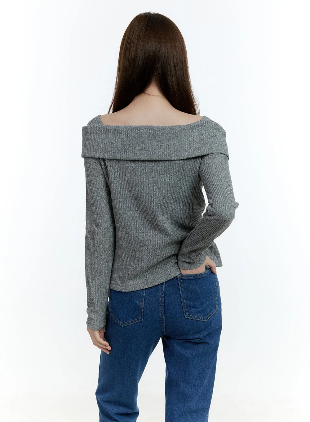 Cozy Buttoned Ribbed Sweater CF504 - Image 7
