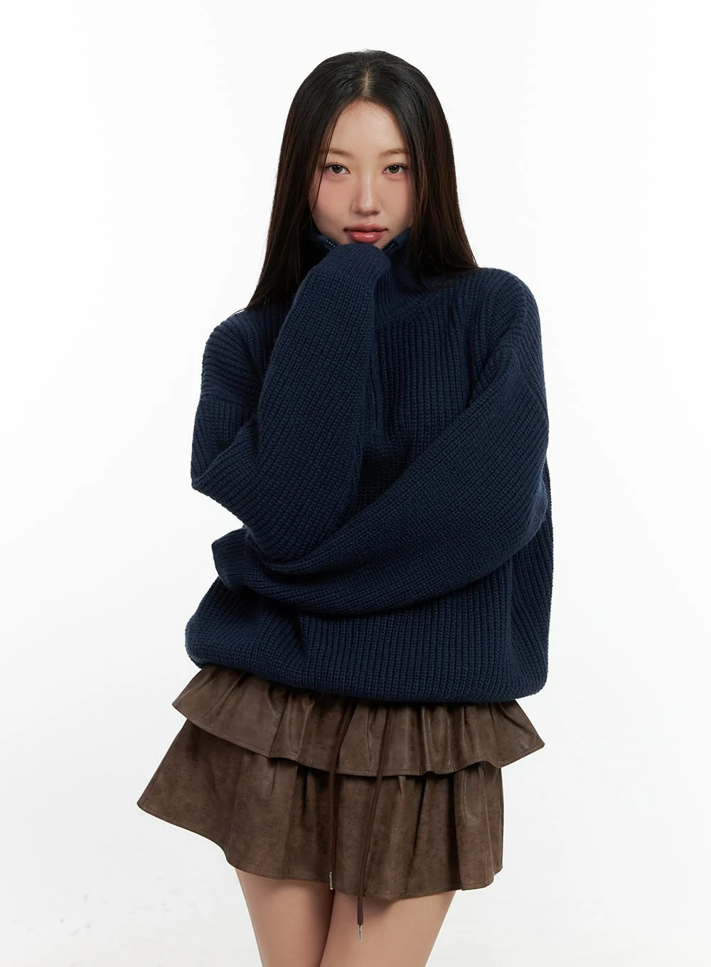 Cozy Knit Half Zip Sweater CN412 - Image 13