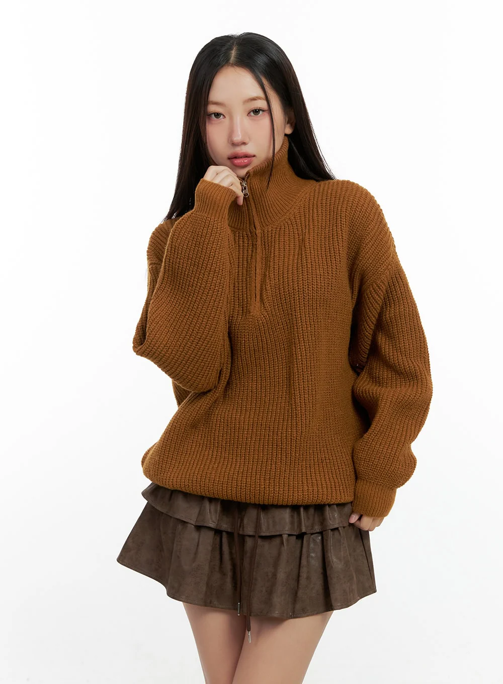 Cozy Knit Half Zip Sweater CN412 - Image 14