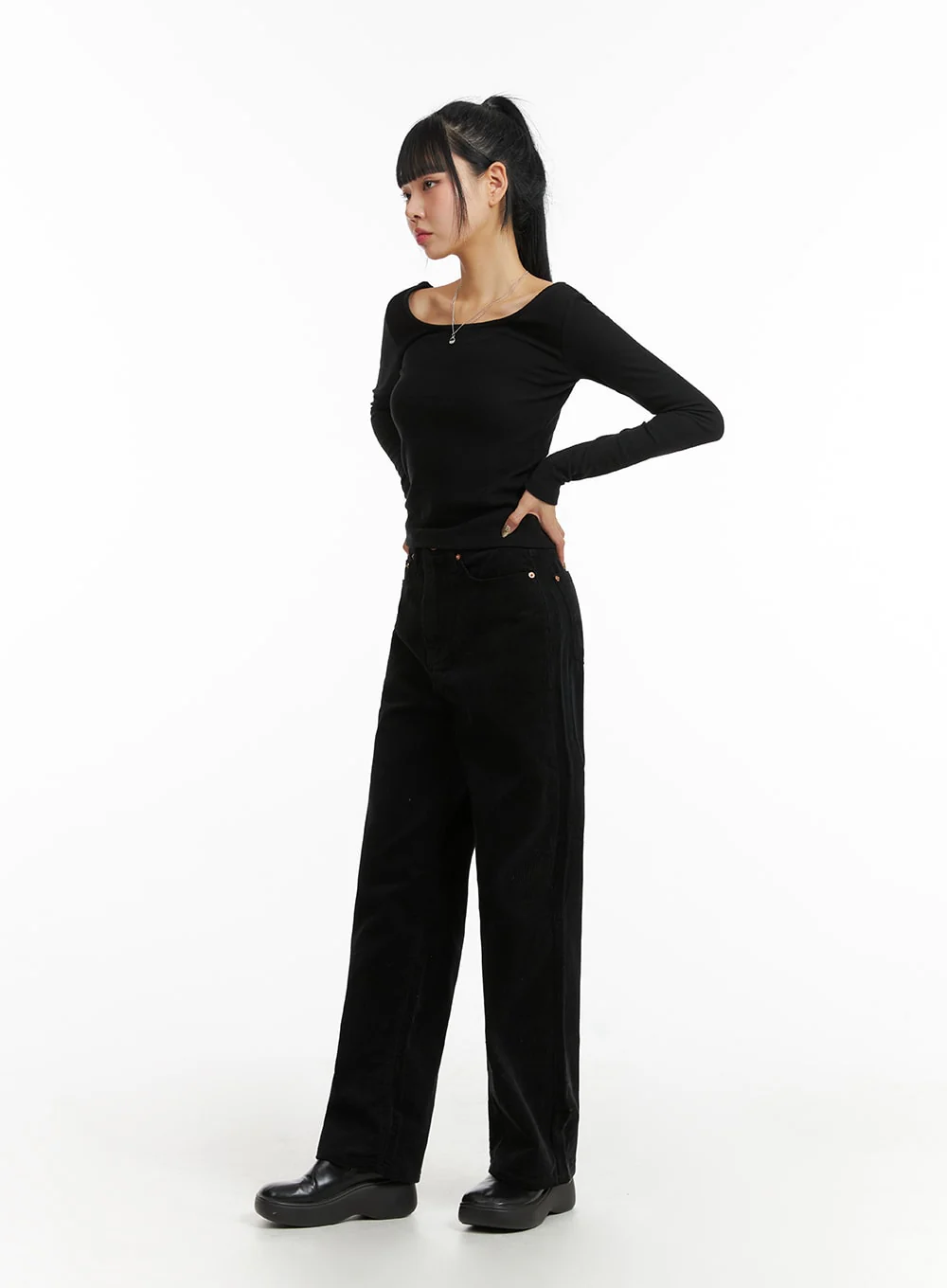 Cozy Solid Corduroy Straight Pants CJ412 - Image 3
