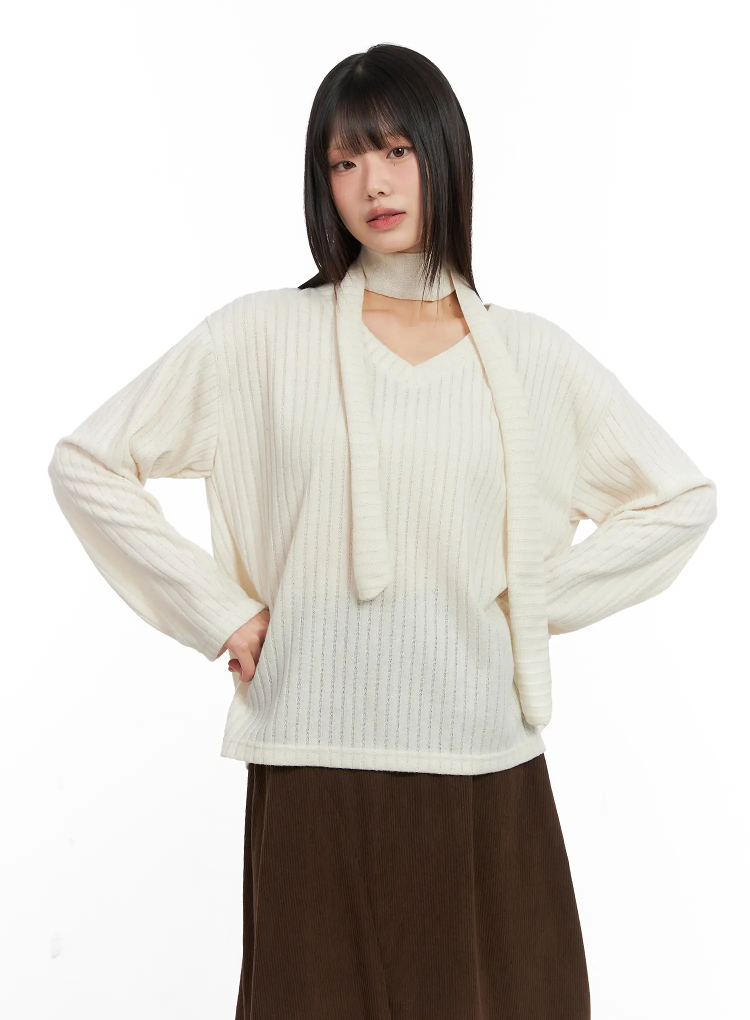 Cozy V-Neck Sweater Set CN521 - Image 9