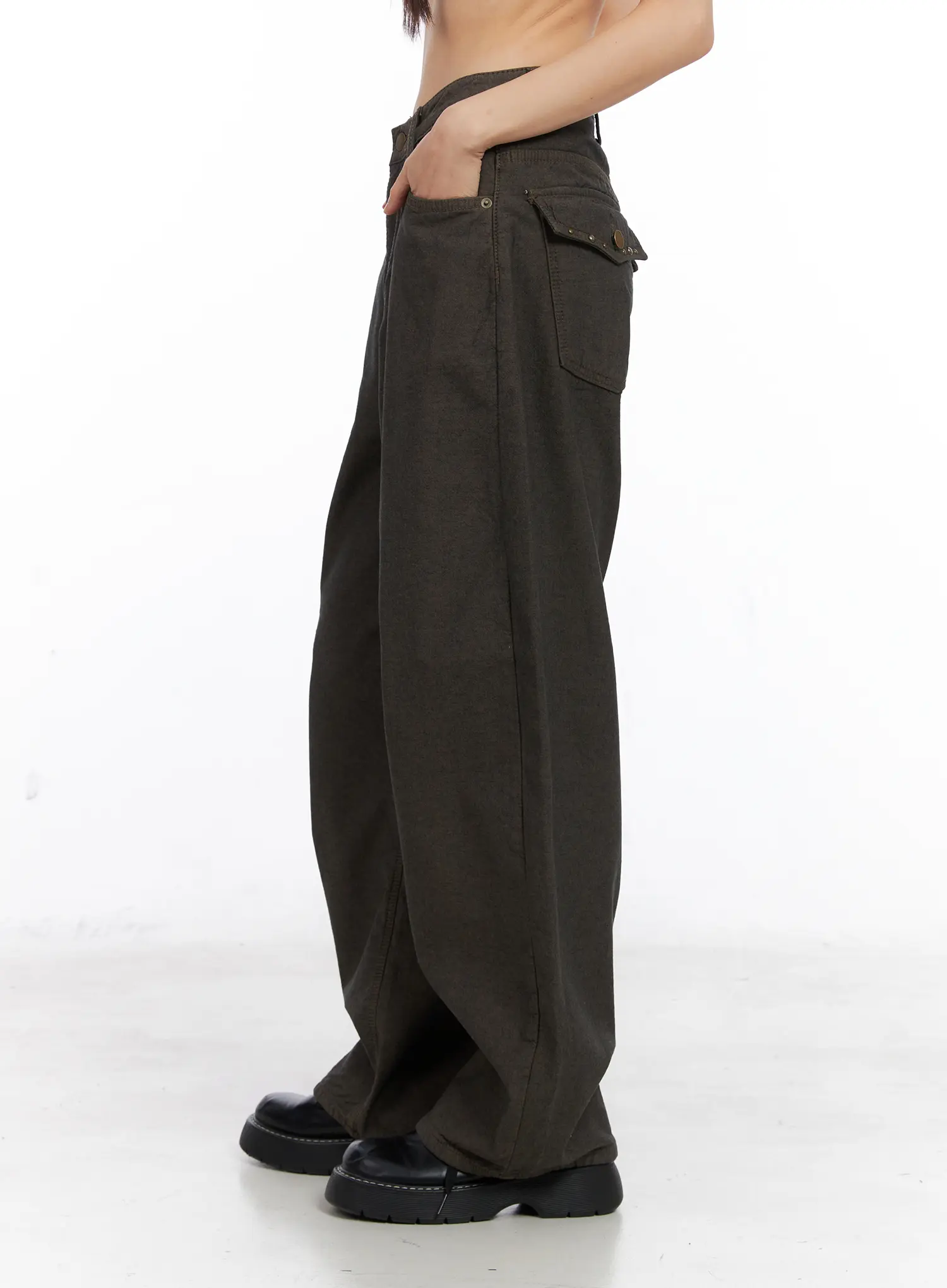 Cozy Wide Leg Cotton Trousers CN521 - Image 6