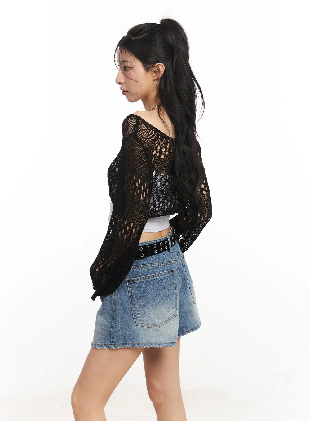 Crochet Micro Knit Sweater CA514 - Image 8