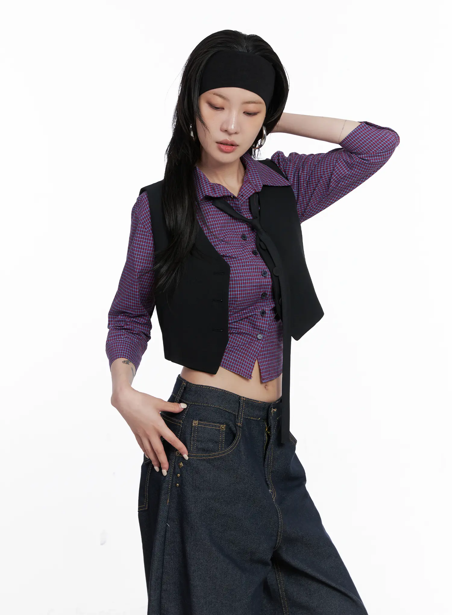 Cropped Button-Up Vest CS512 - Image 2