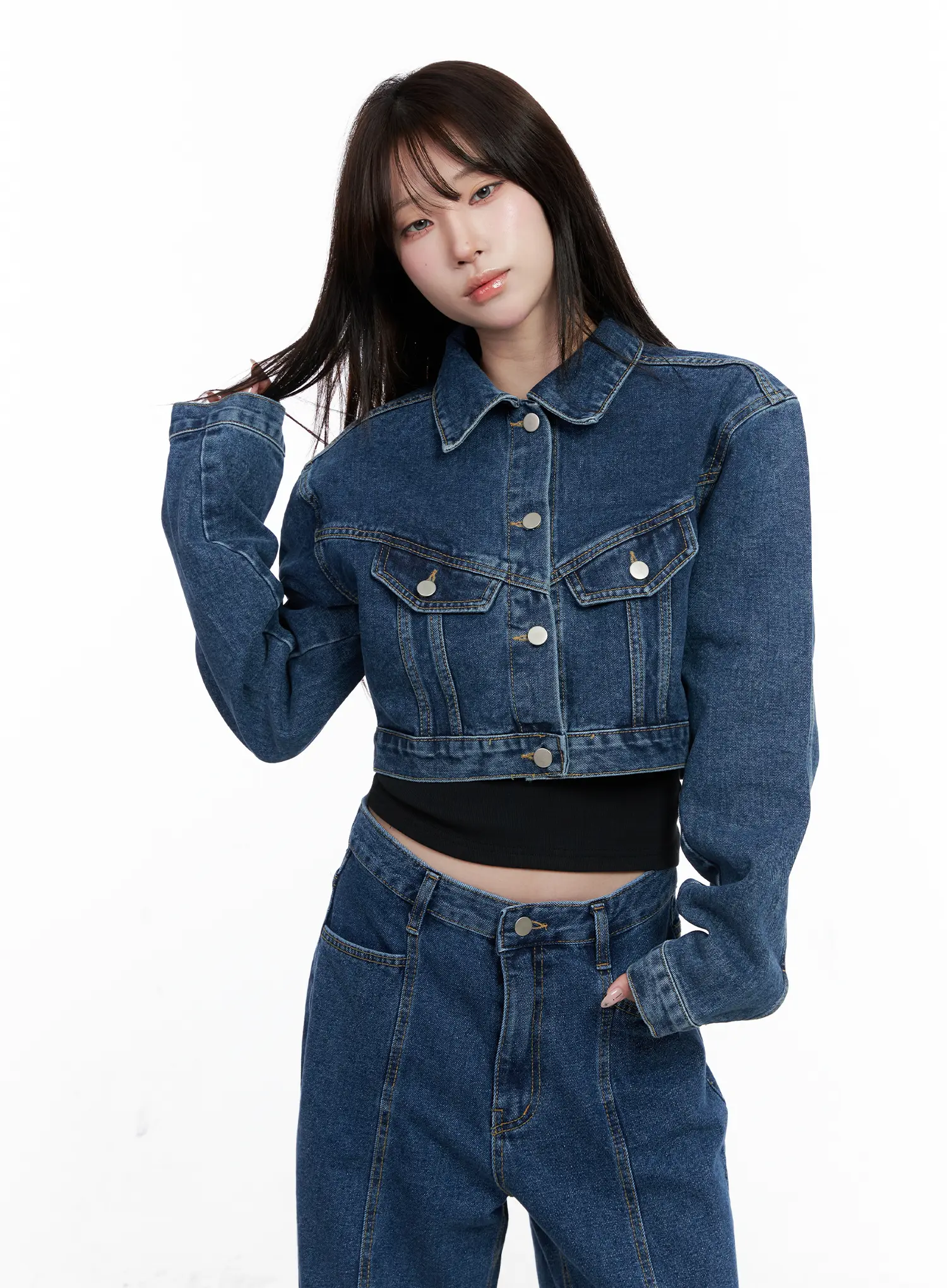 Cropped Denim Jacket CO521 - Image 5