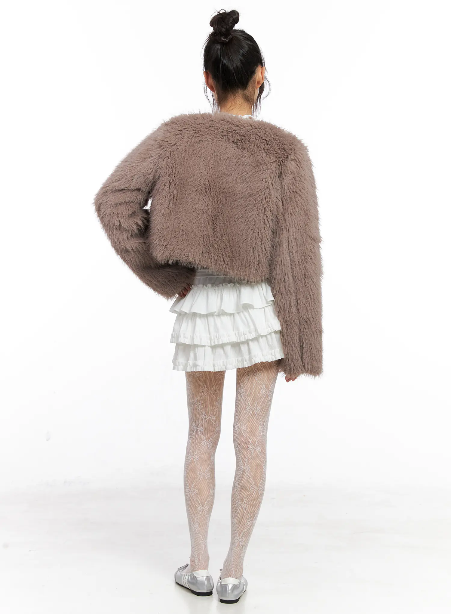 Cropped Faux Fur Jacket CN520 - Image 5