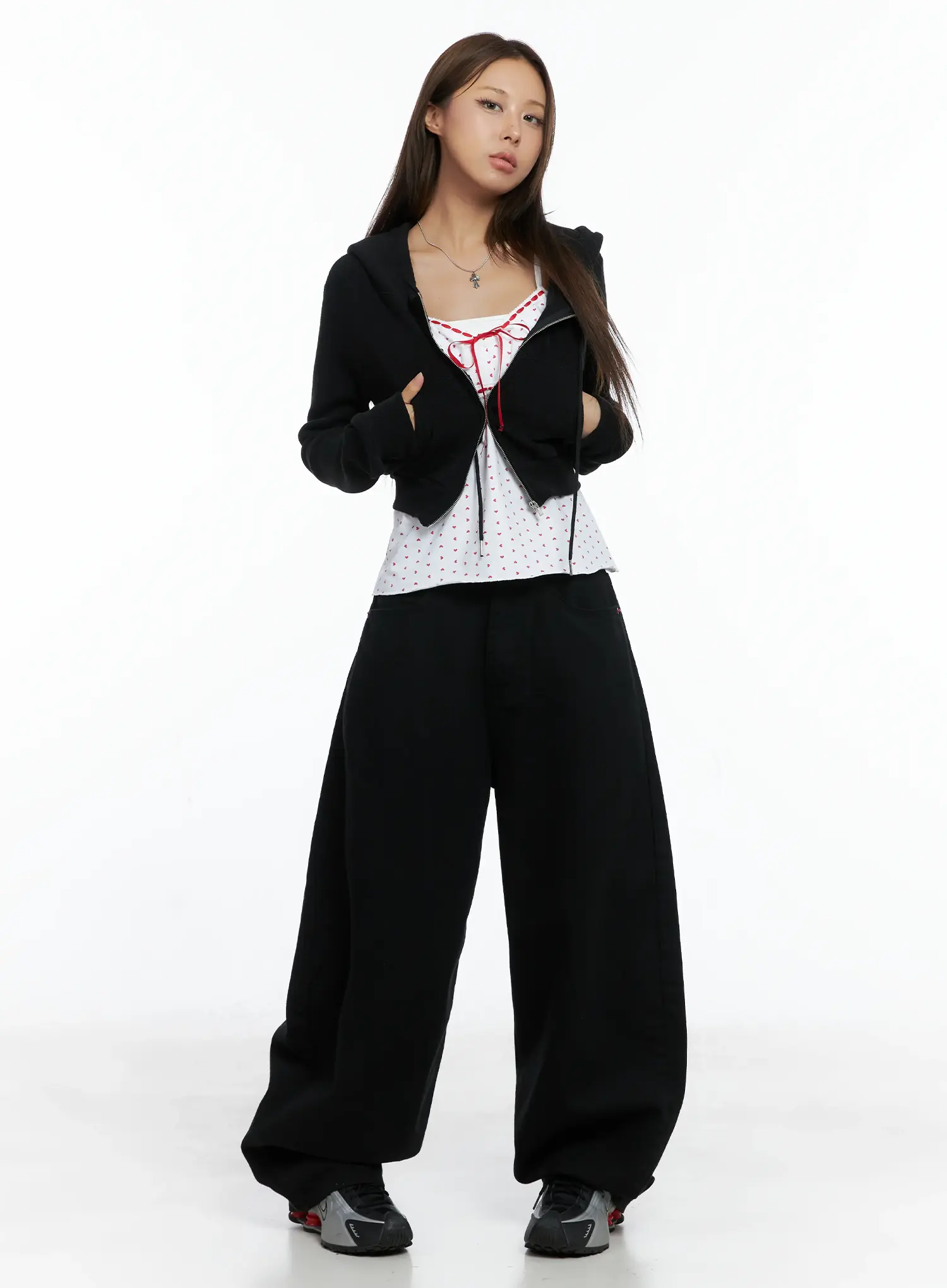 Cropped Knit Zip-Up Hoodie CS505 - Image 3
