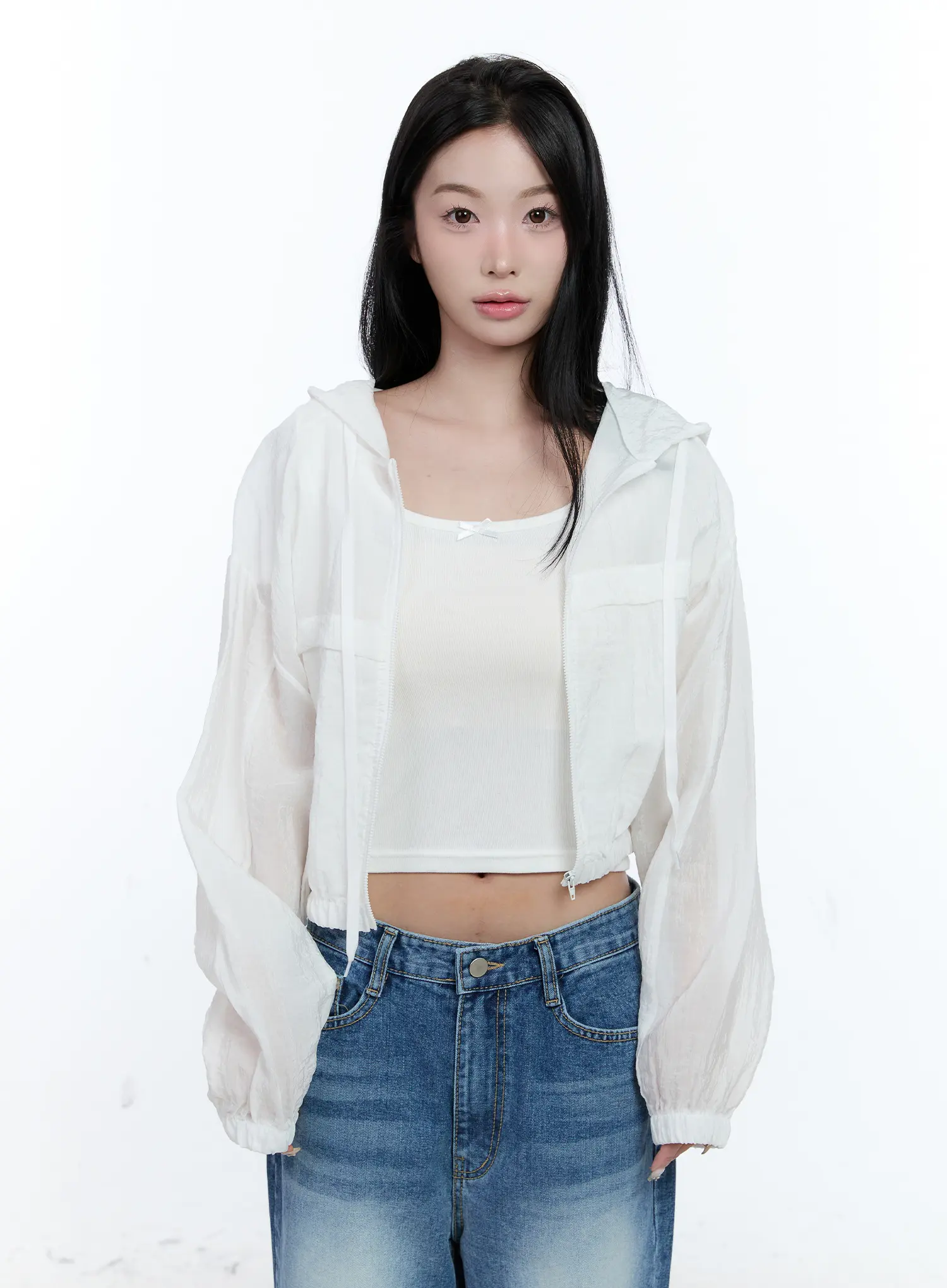 Cropped Zip-Up Windbreaker CL530 - Image 13