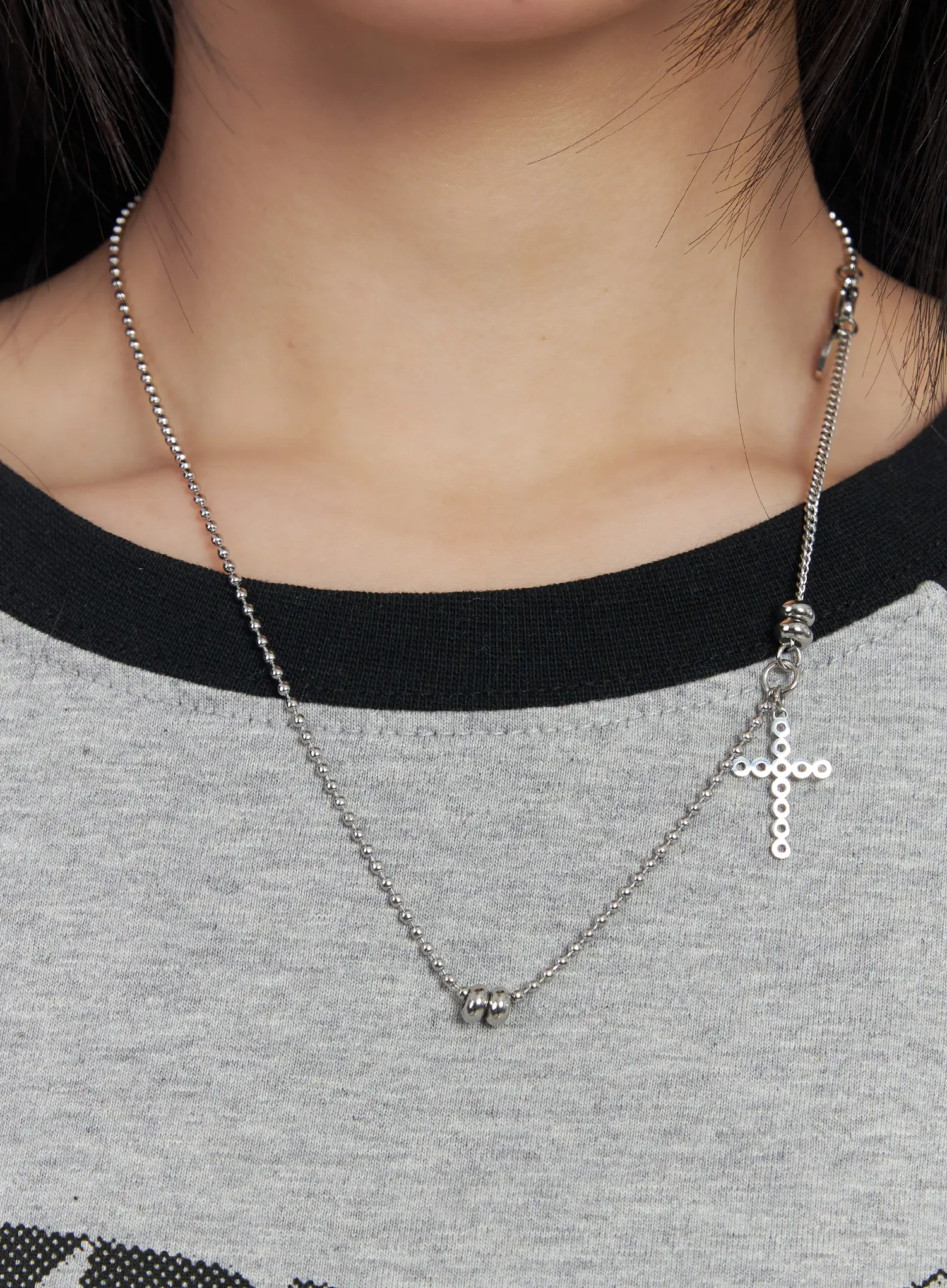 Cross Pendant Ball Pendant Necklace CJ515