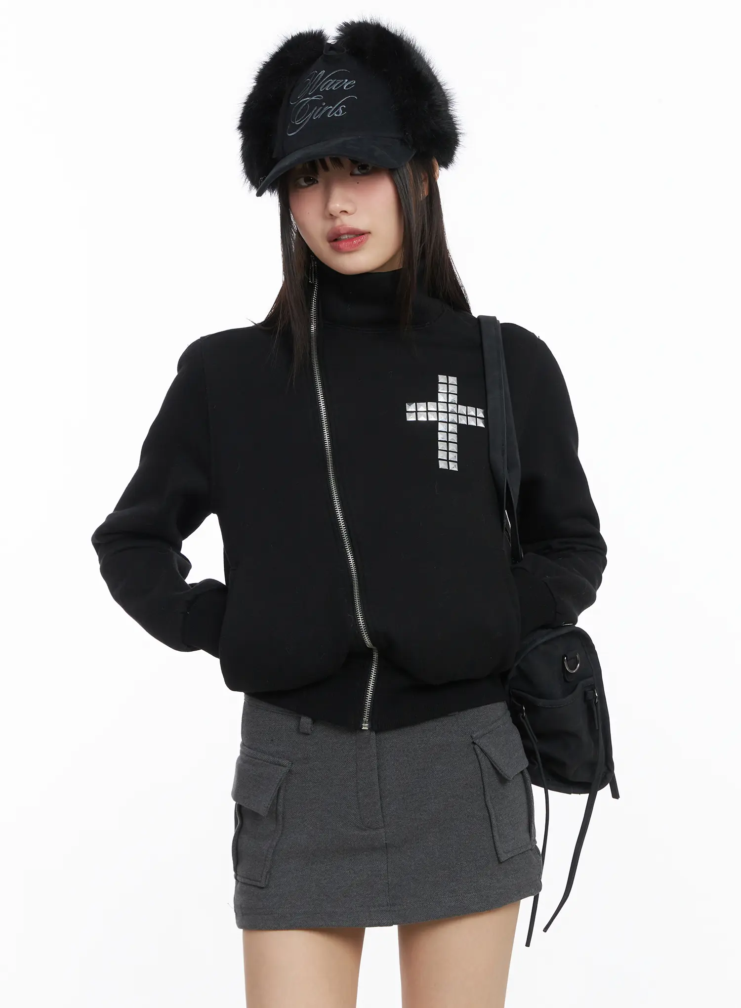 Cross Stud Zip-Up Jacket CJ501