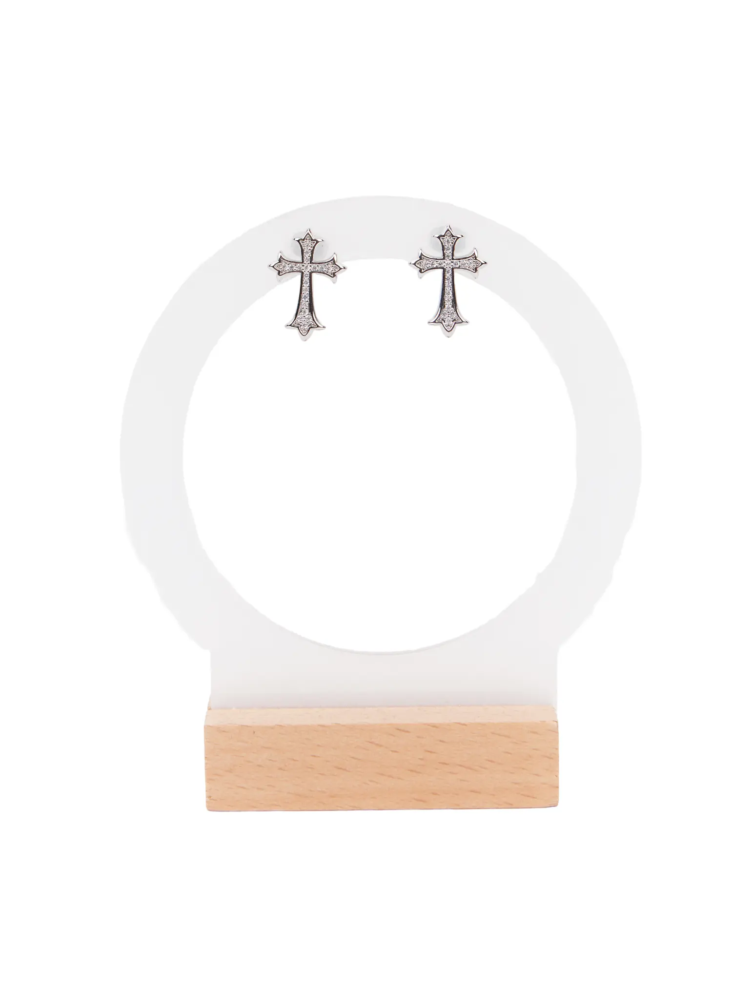 Cubic Cross Stud Earrings CM524 - Image 4