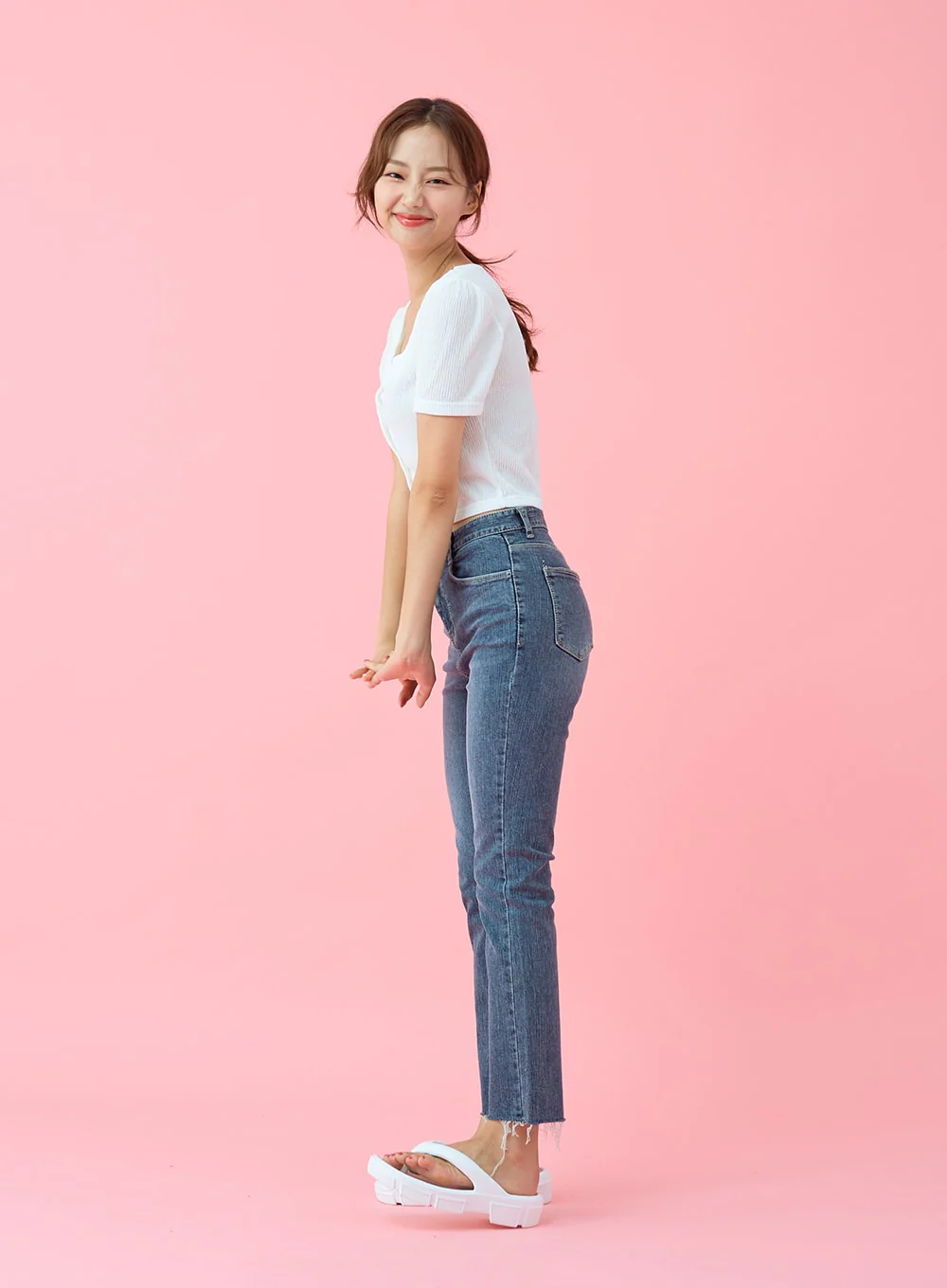 Cut Hem Span Skinny Pants BU29 - Image 10