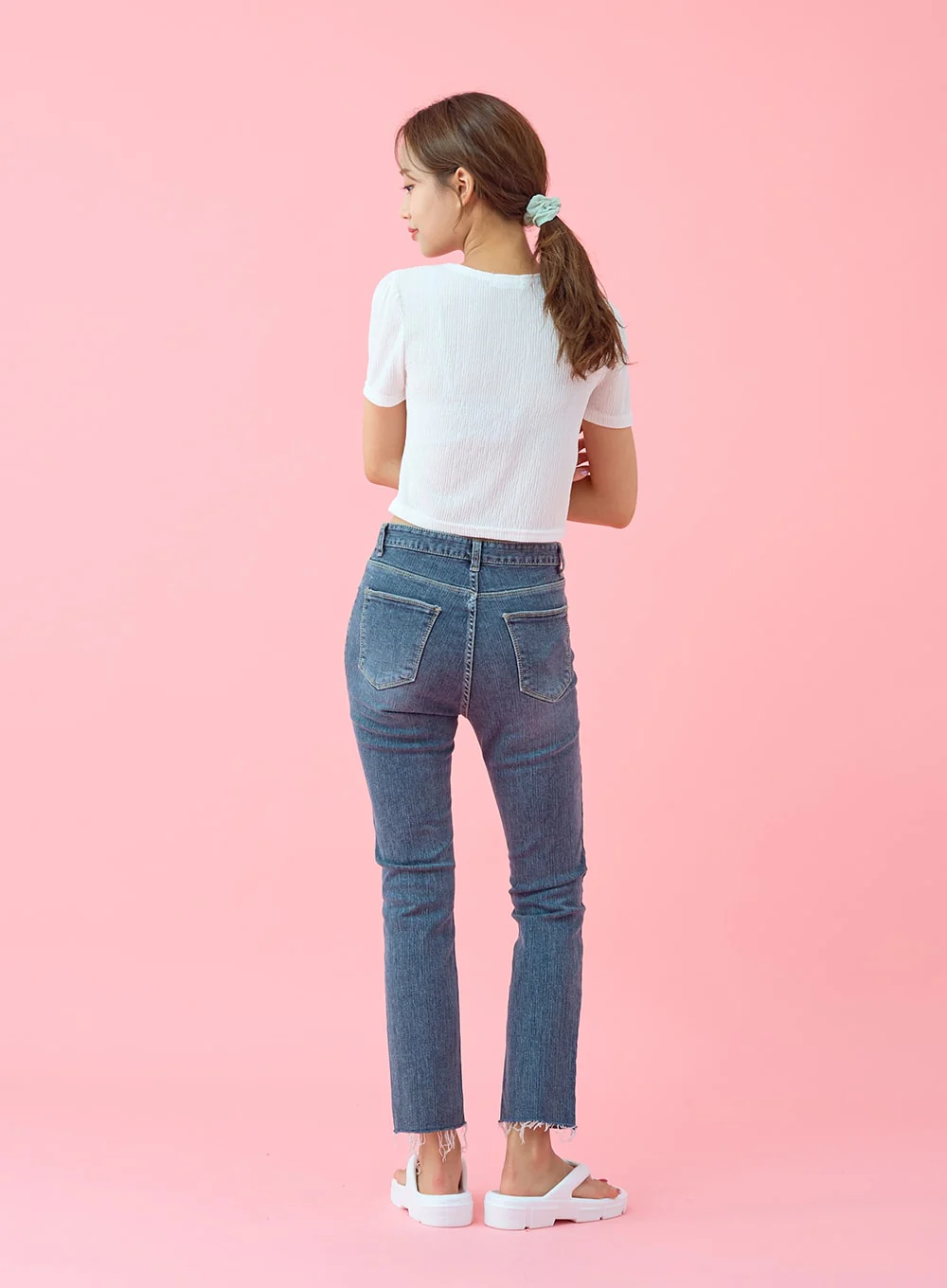Cut Hem Span Skinny Pants BU29 - Image 12