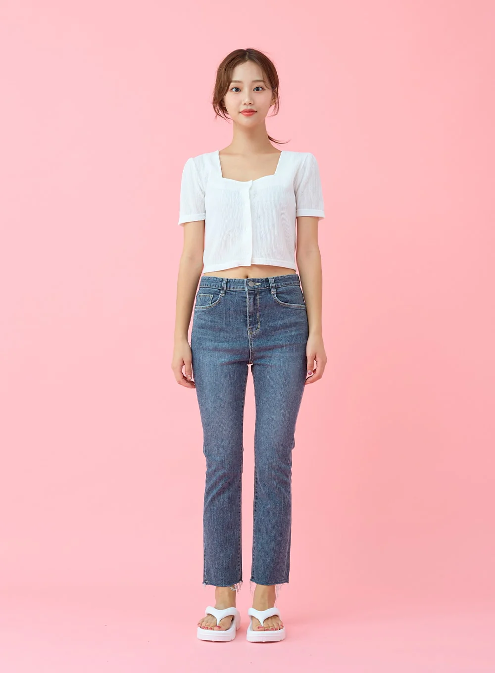 Cut Hem Span Skinny Pants BU29 - Image 17