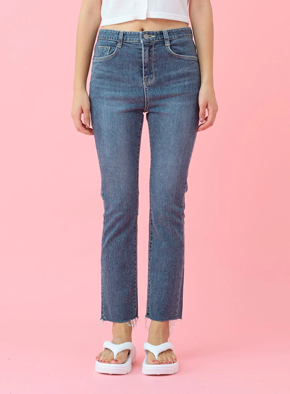 Cut Hem Span Skinny Pants BU29 - Image 20