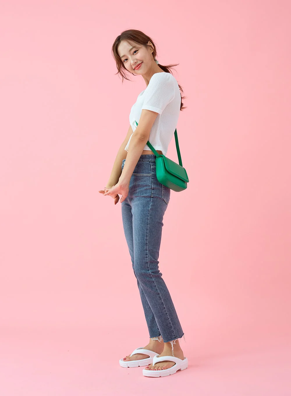 Cut Hem Span Skinny Pants BU29 - Image 3