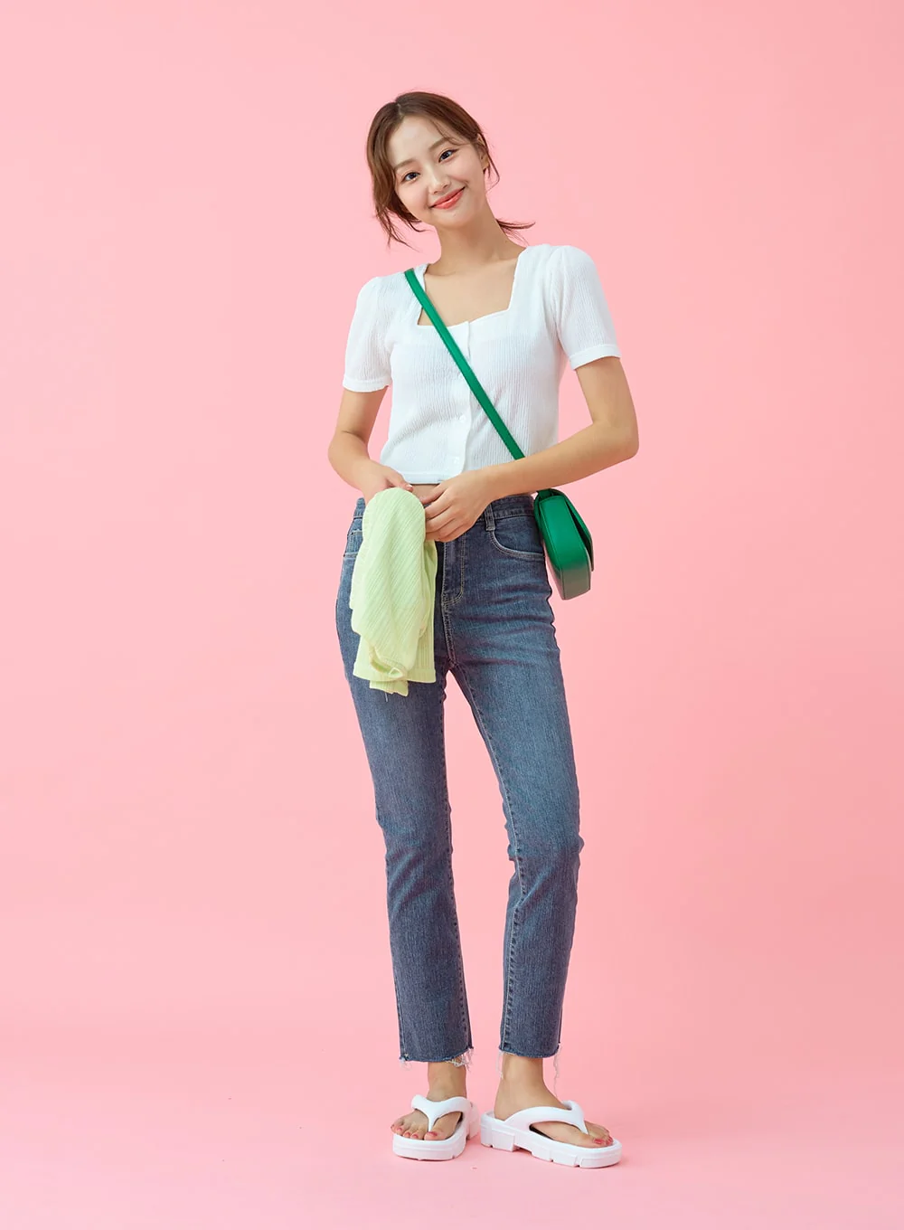 Cut Hem Span Skinny Pants BU29 - Image 4