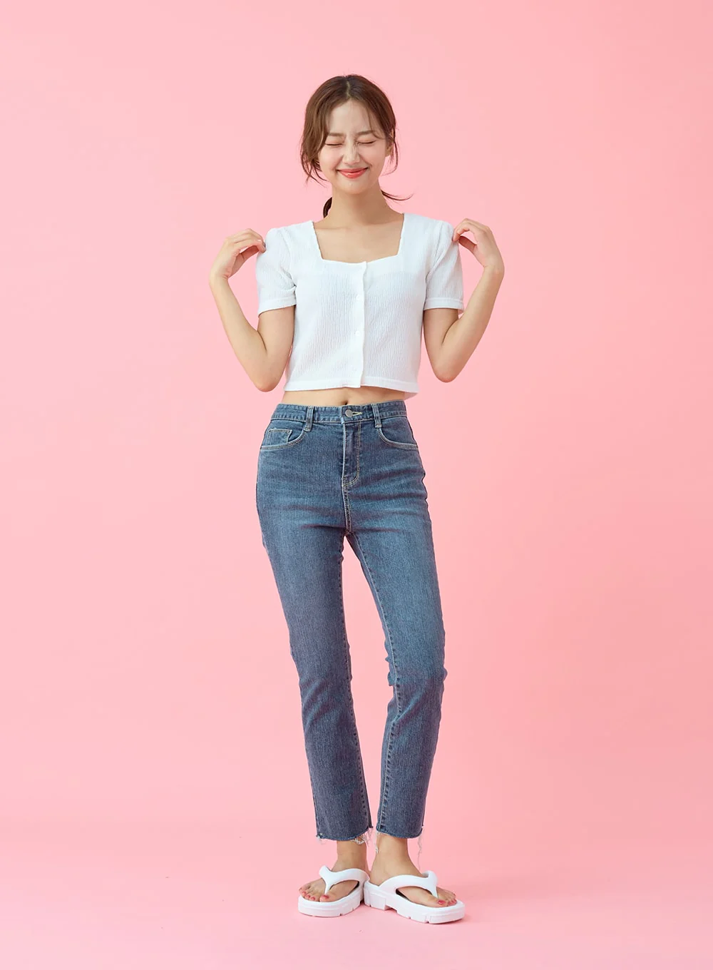 Cut Hem Span Skinny Pants BU29 - Image 8