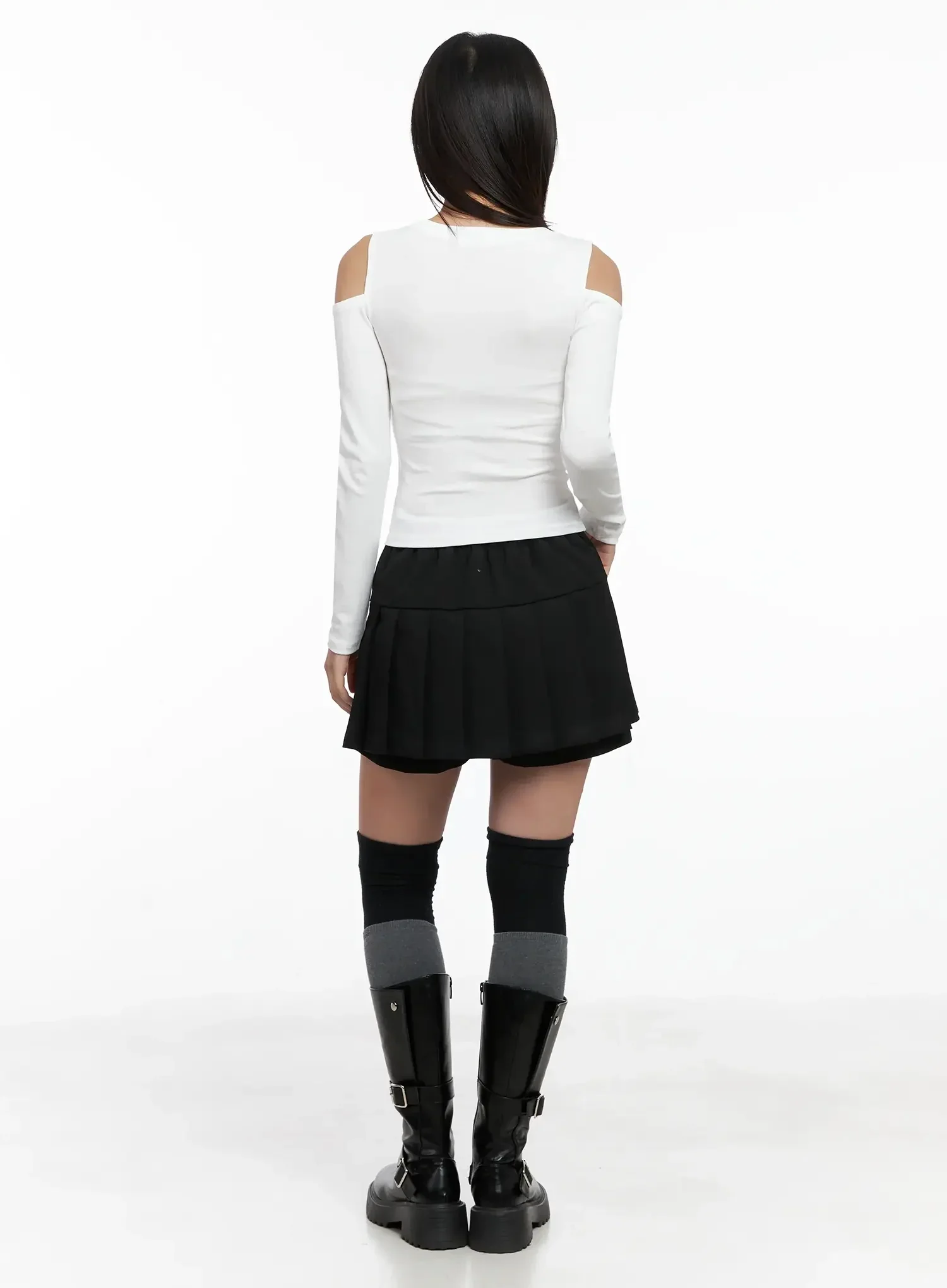 Cut-Out Ribbed Off-Shoulder Top IG527 - Image 9