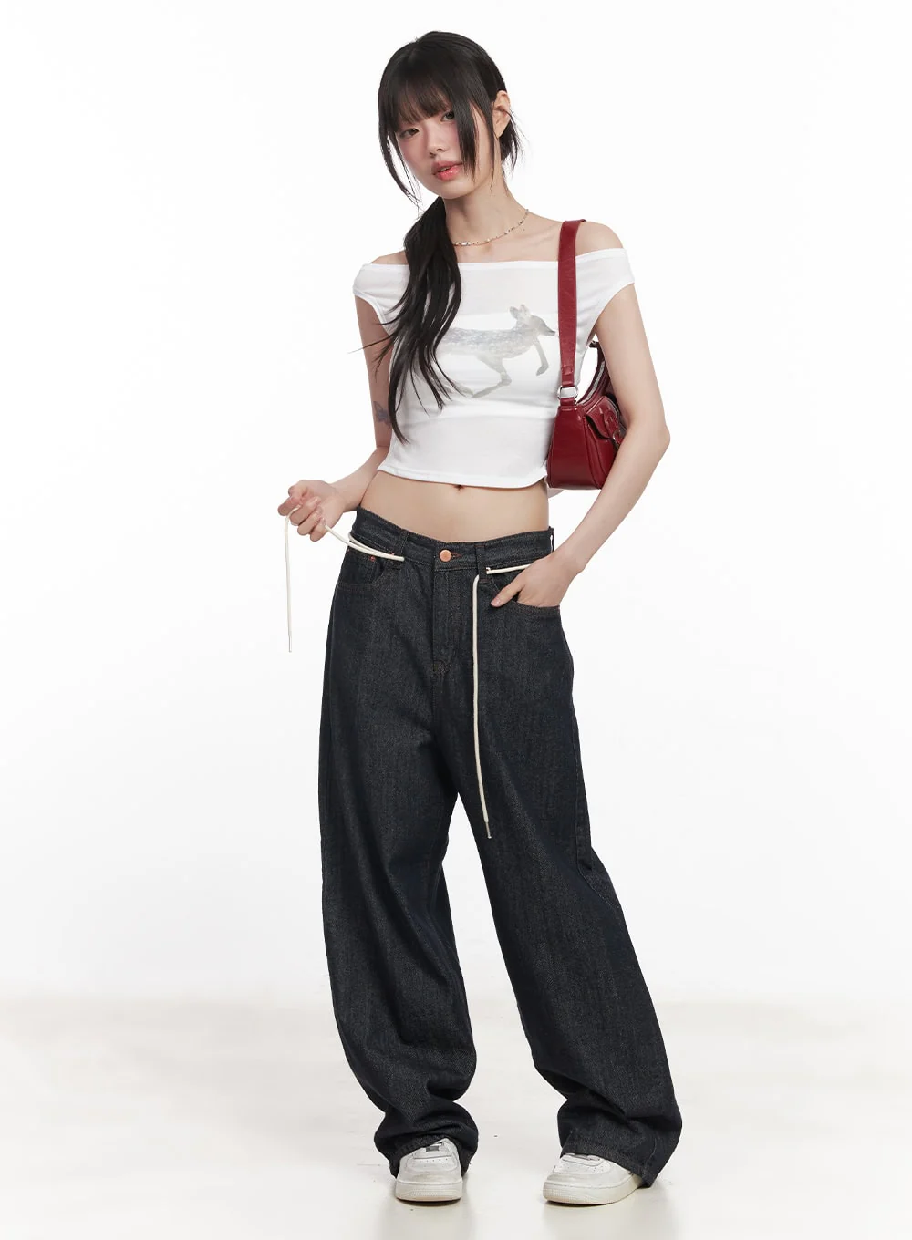 Cute Animal-Print Graphic Off-Shoulder Crop Top CY521 - Image 19
