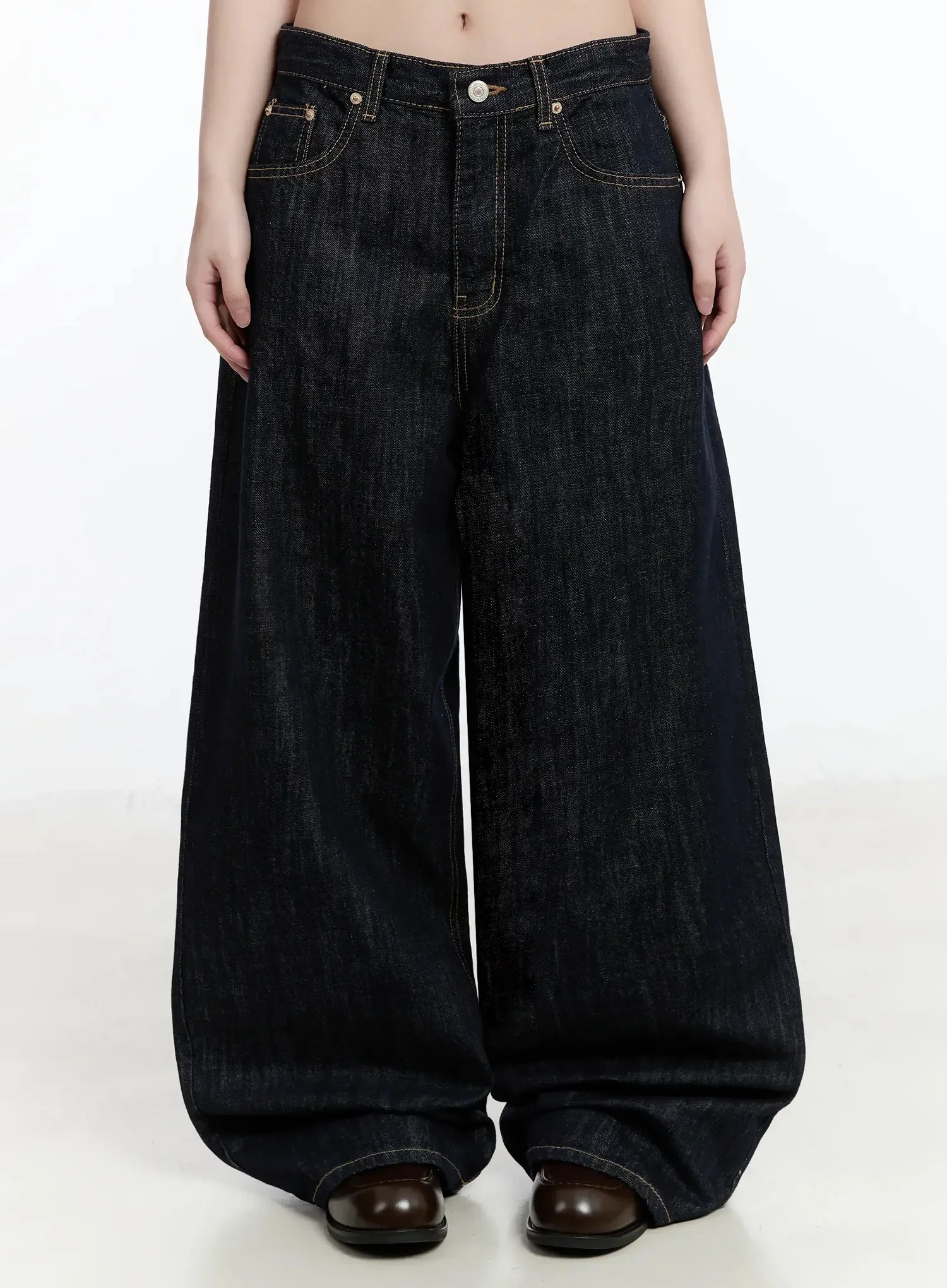 Dallas Dark Washed Wide Leg Jeans IM519