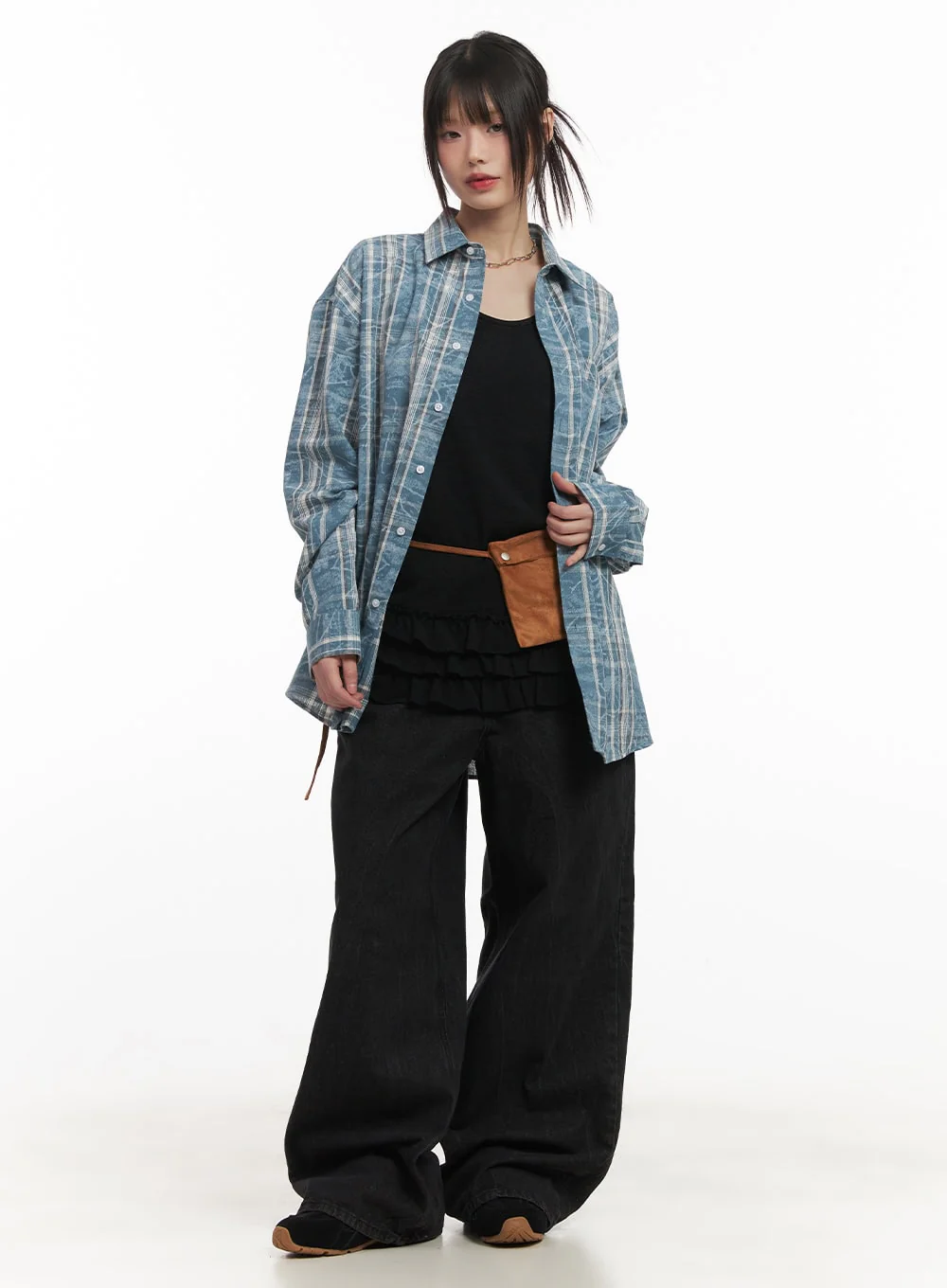 Damaged-Effect Oversized Flannel CF518 - Image 2