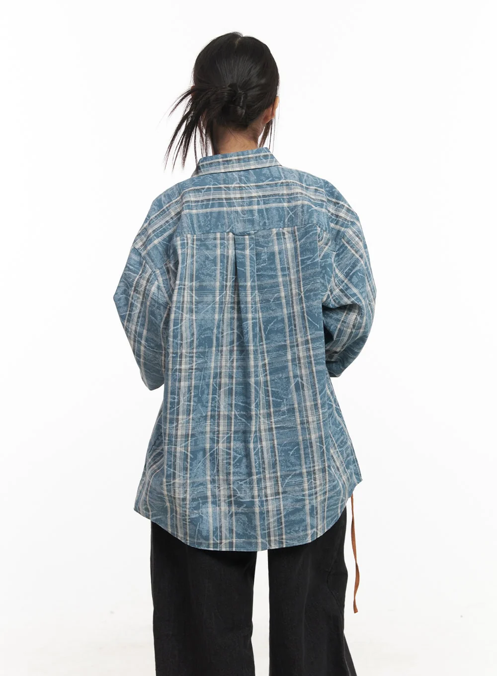 Damaged-Effect Oversized Flannel CF518 - Image 6