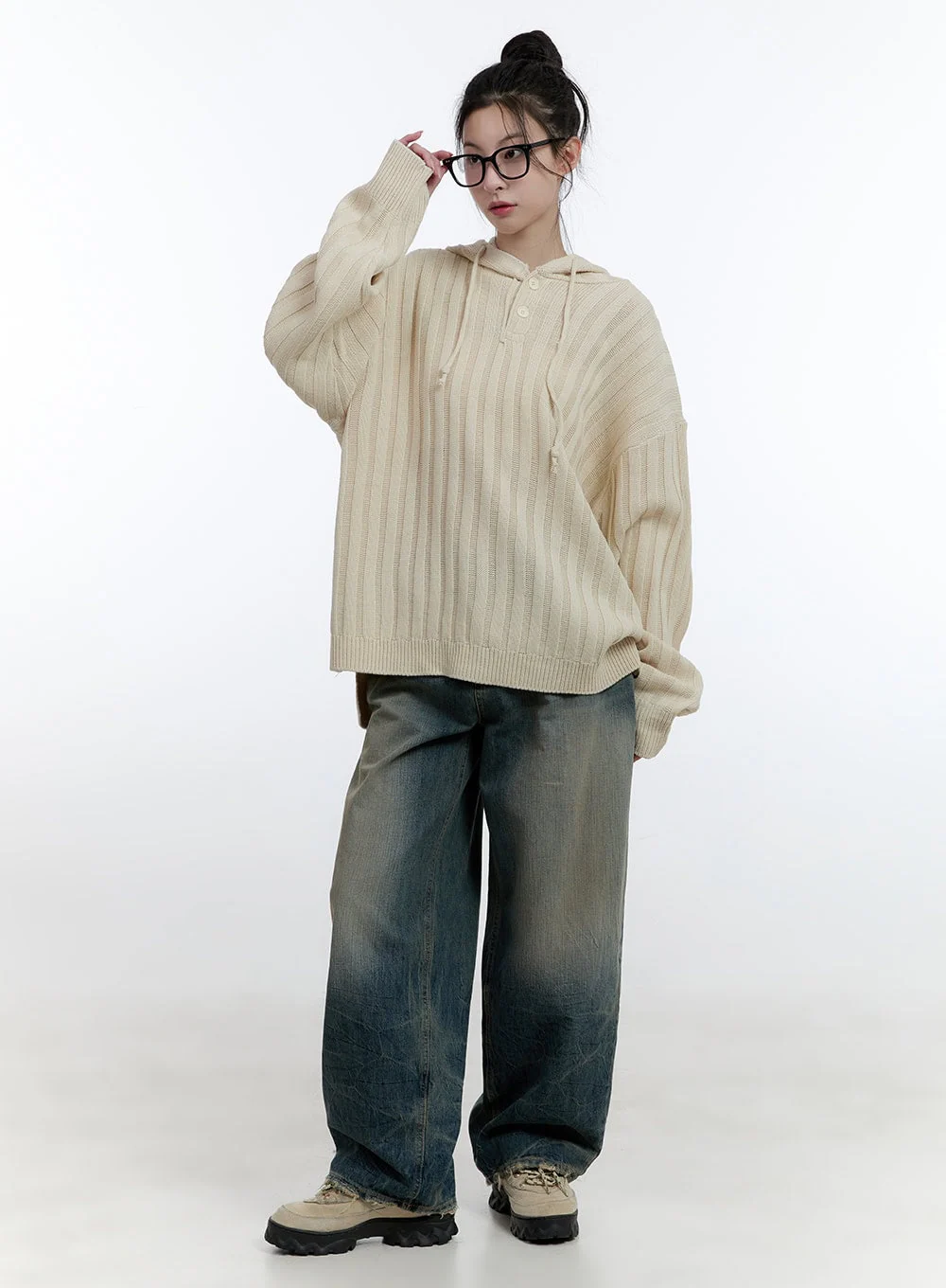 Danielle Vintage Washed Baggy Jeans CJ522 - Image 2