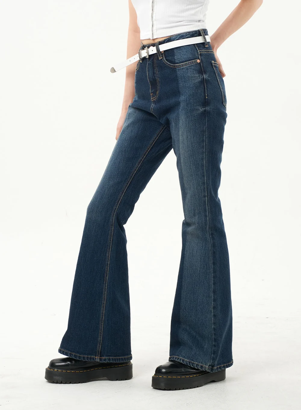 Dark Wash Bootcut Jeans CA328 - Image 5