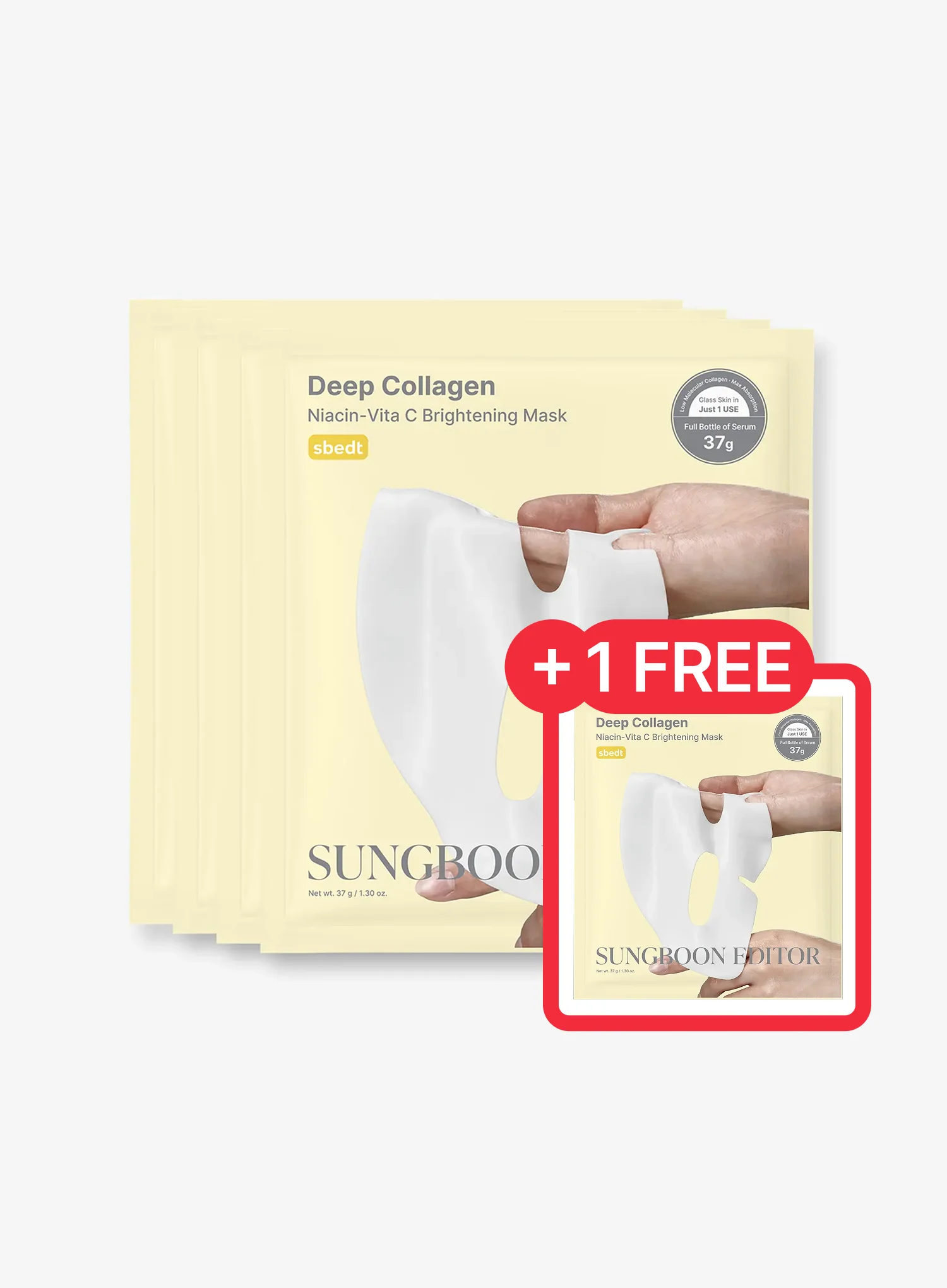 Deep Collagen Niacin Vita C Brightening Mask (37g*4ea)
