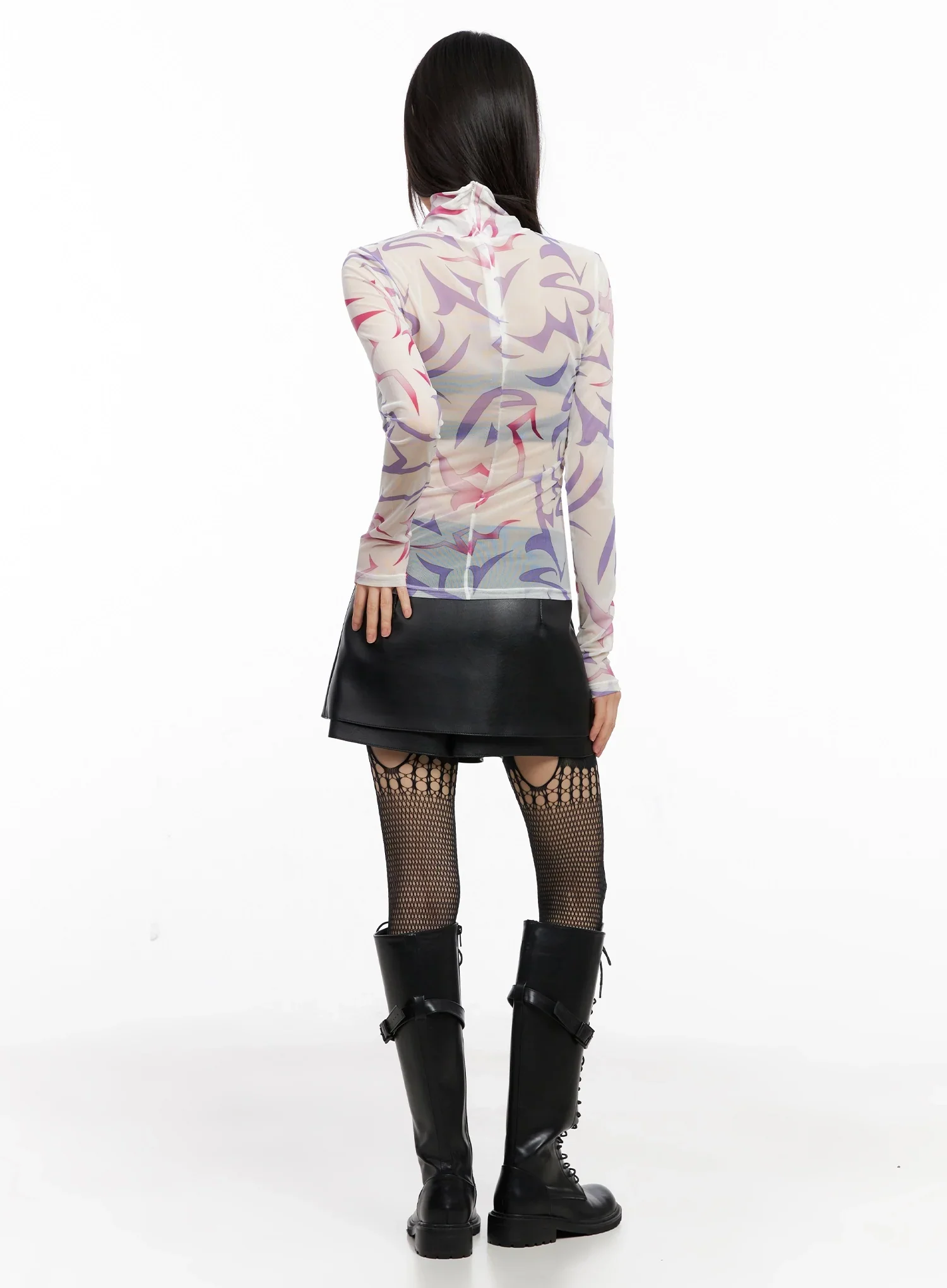 Demon Print Mesh Turtleneck IN503 - Image 10