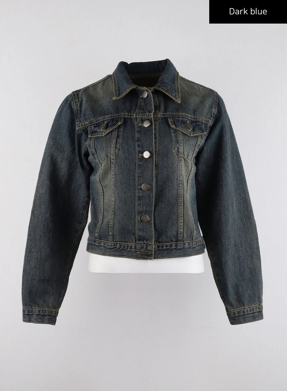 Denim Collar Button Jacket CD320 - Image 11