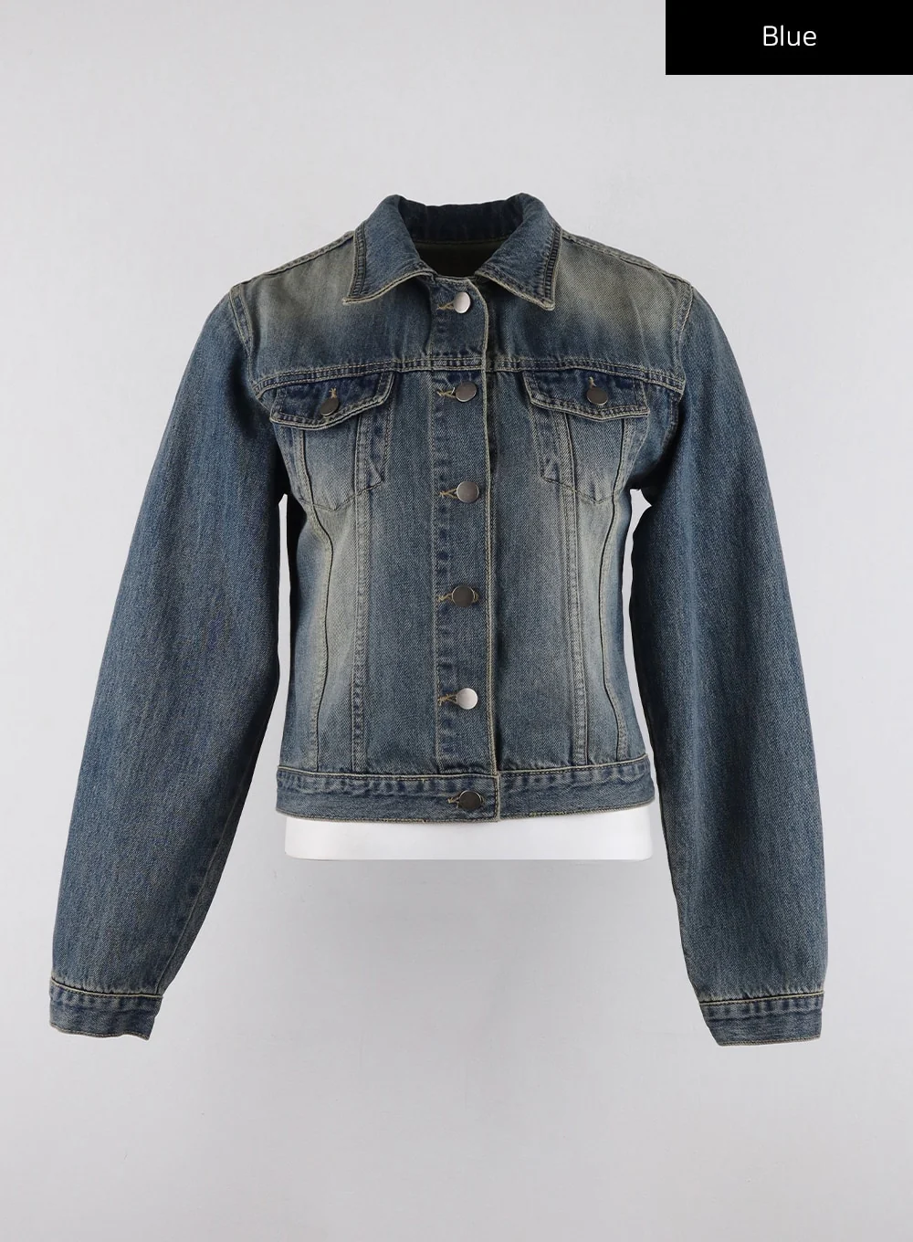 Denim Collar Button Jacket CD320 - Image 9