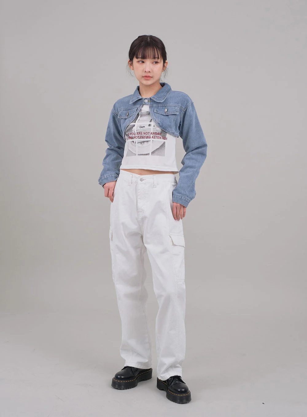 Denim Cropped Bolero Jacket C2701 - Image 12