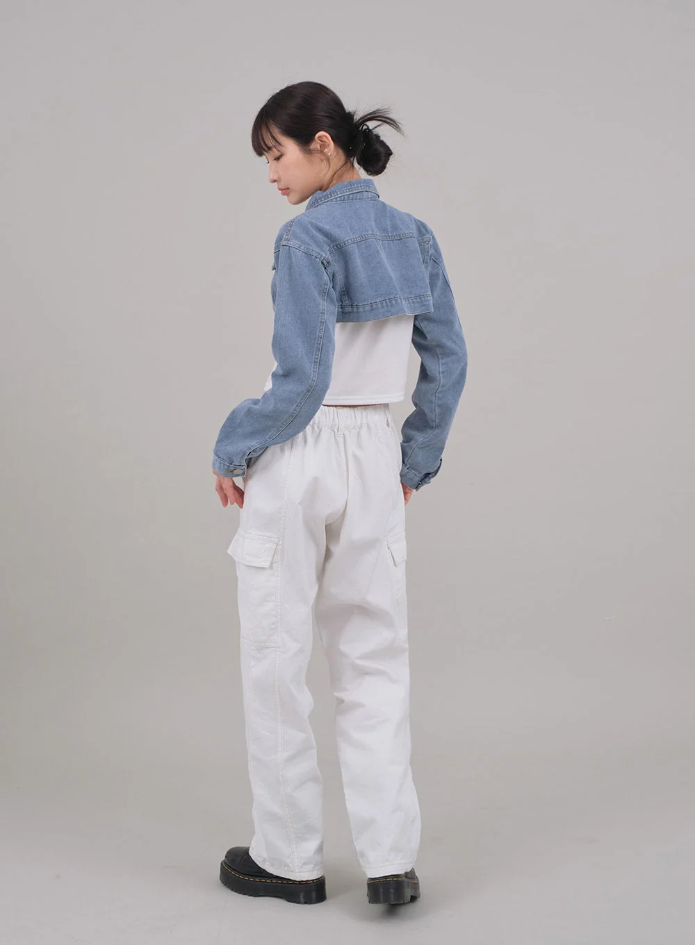 Denim Cropped Bolero Jacket C2701 - Image 13