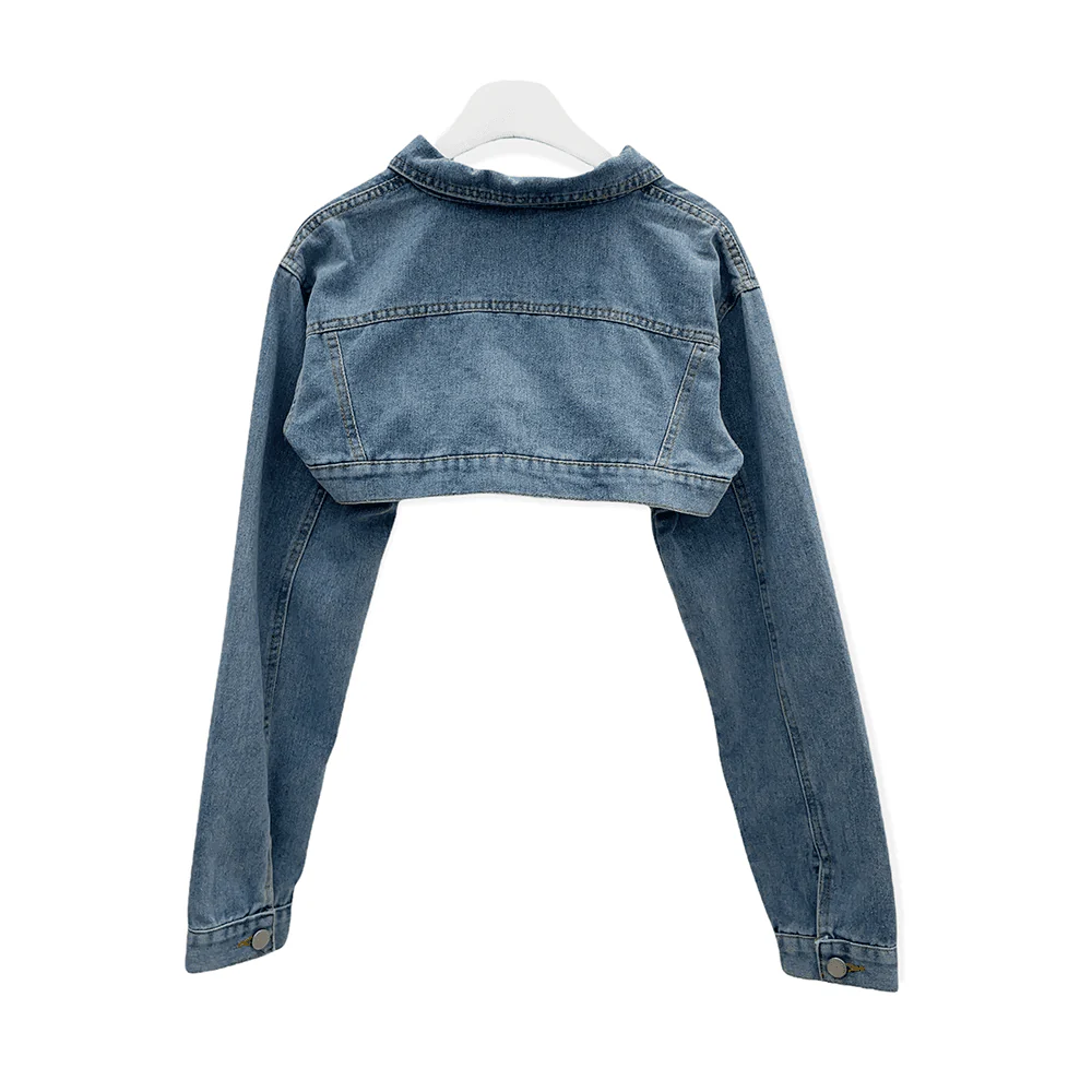 Denim Cropped Bolero Jacket C2701 - Image 17