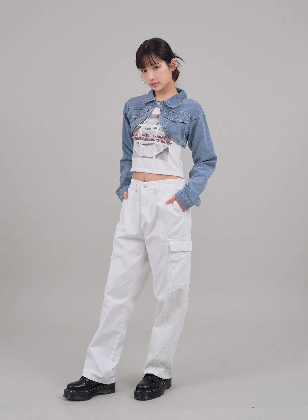 Denim Cropped Bolero Jacket C2701 - Image 9