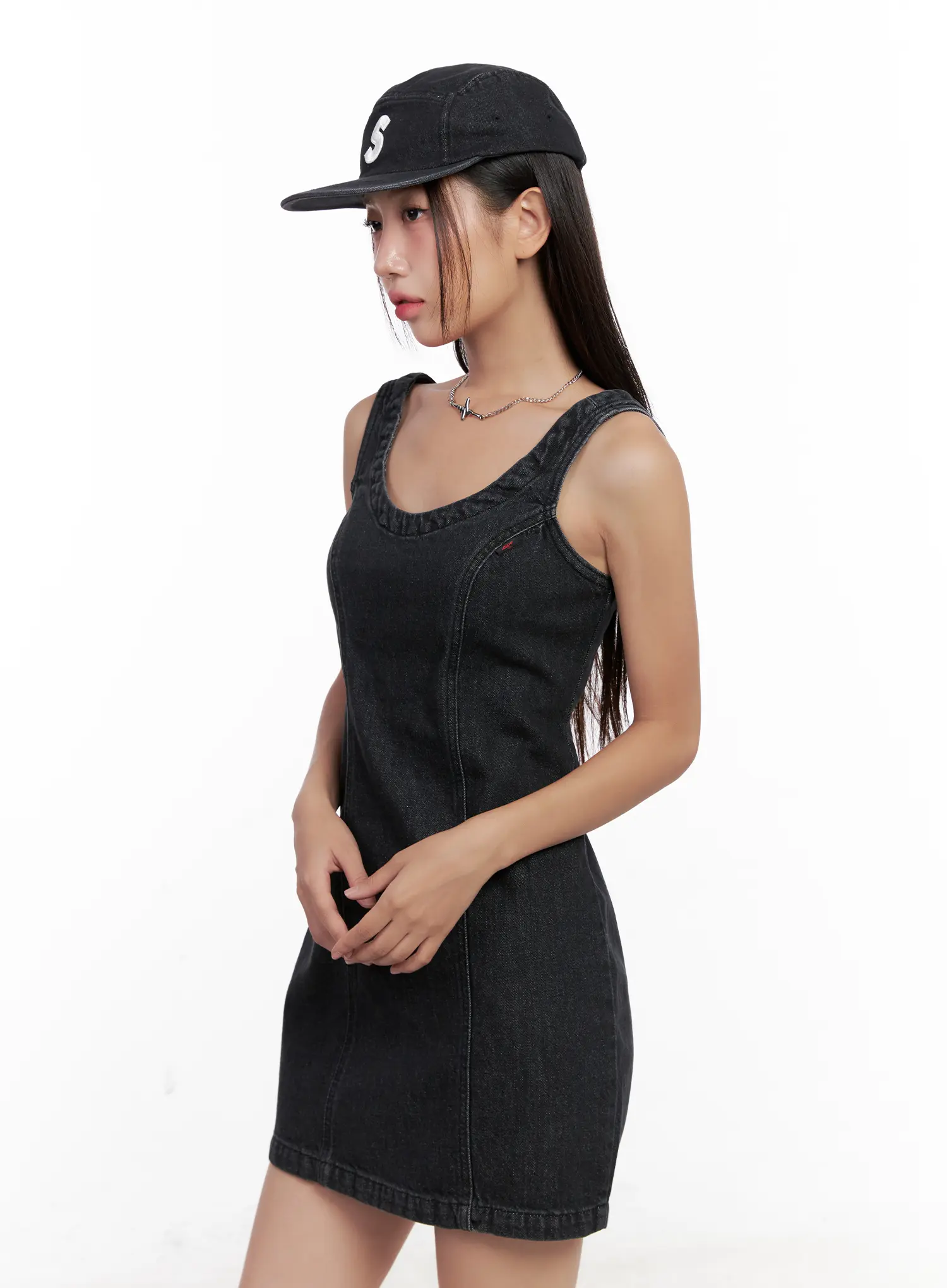 Denim Mini Dress CL521 - Image 6