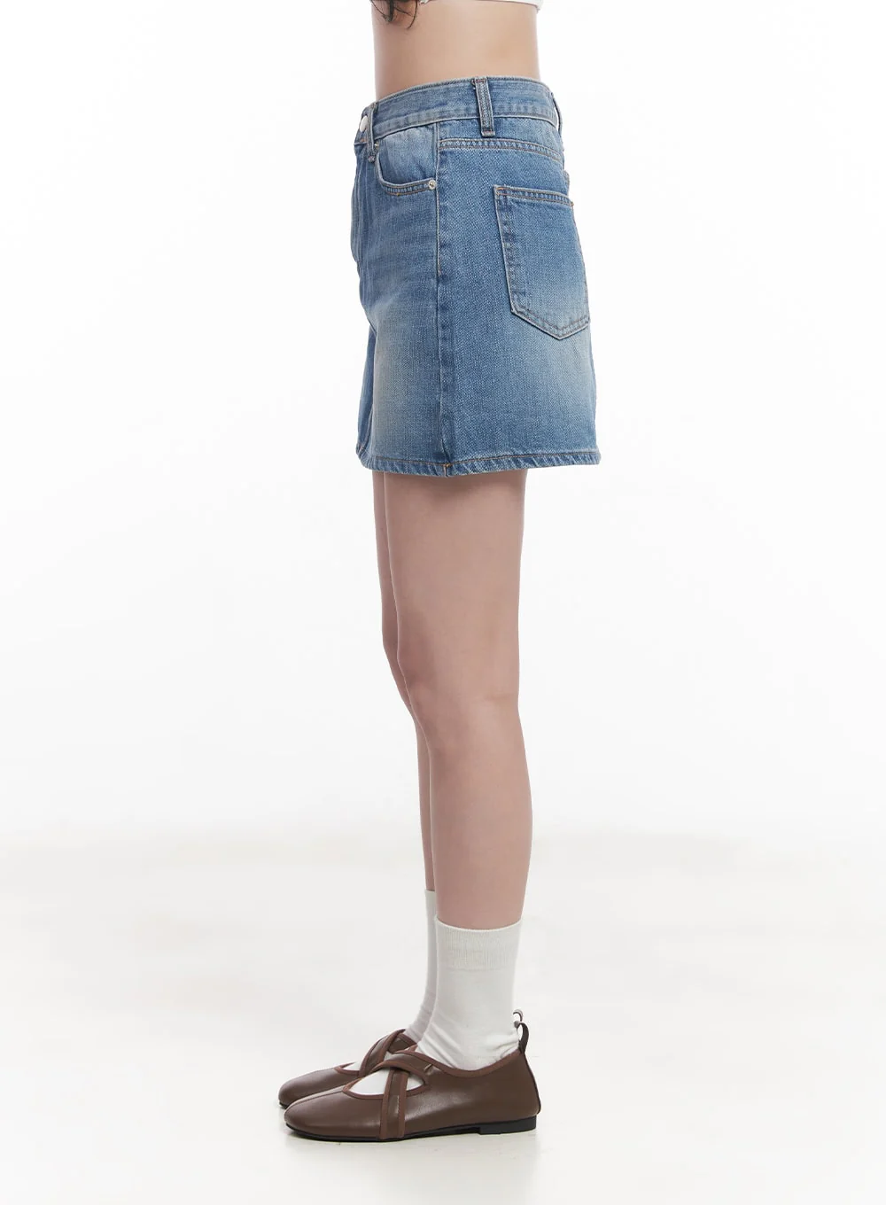 Denim Washed Mini Skirt  CY523 - Image 7