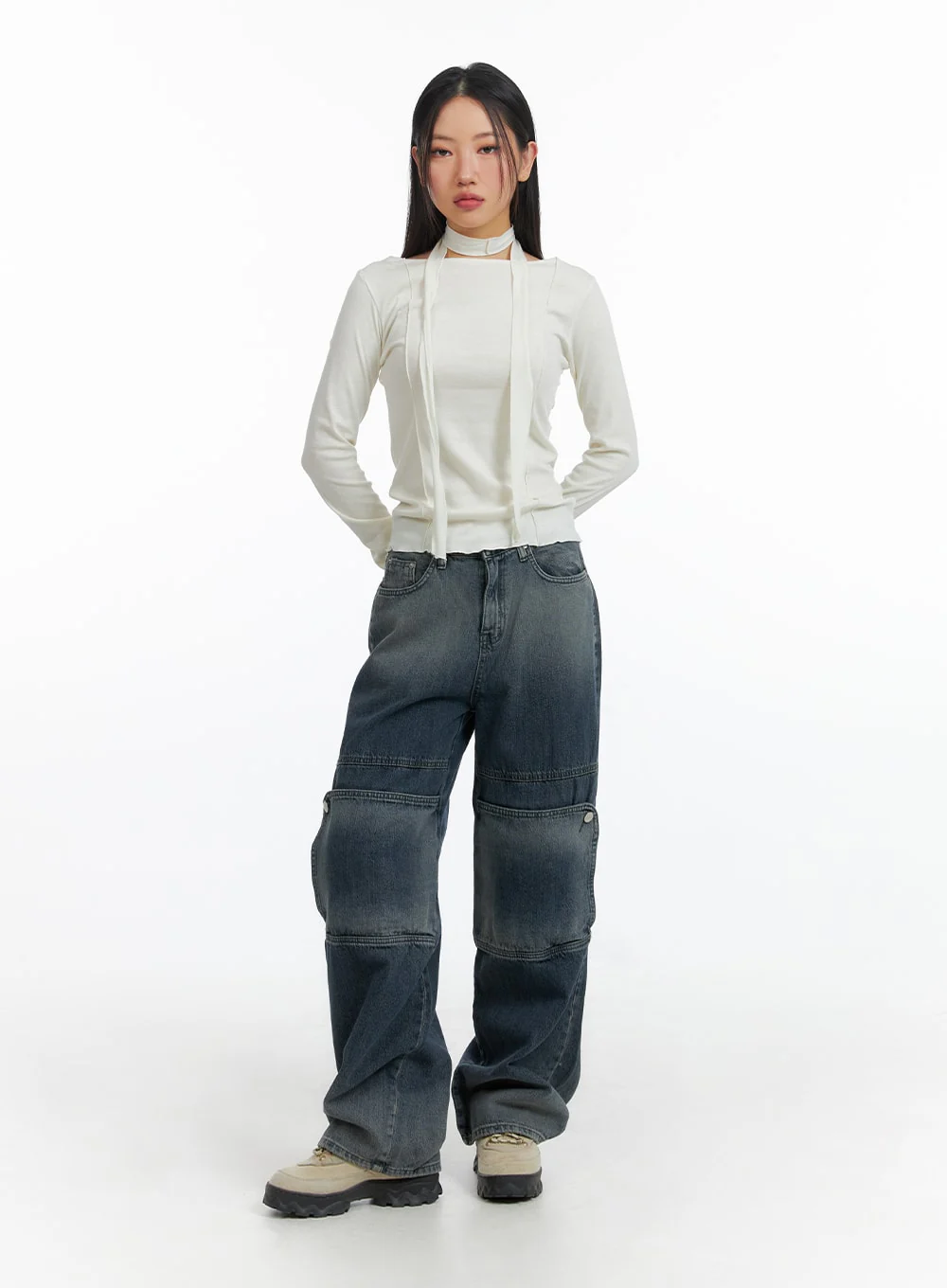 Denim Wide Leg Jeans CF408 - Image 2