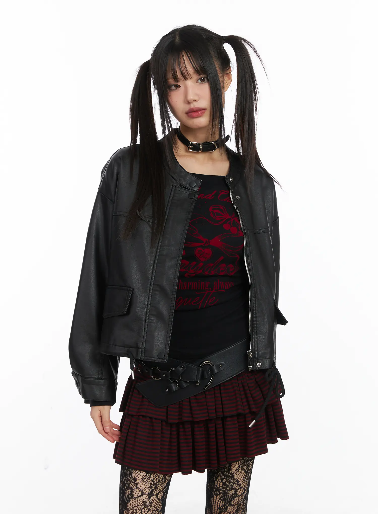 Detachable Hooded Leather Jacket CD519 - Image 12