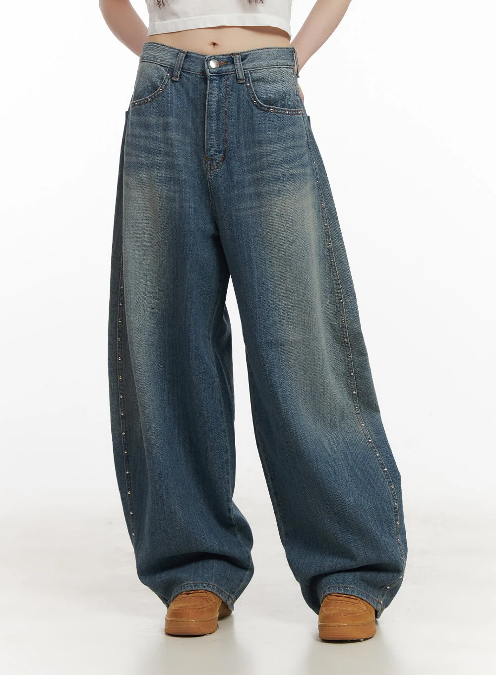Dianne Studded Washed Baggy Jeans CF519 - Image 10