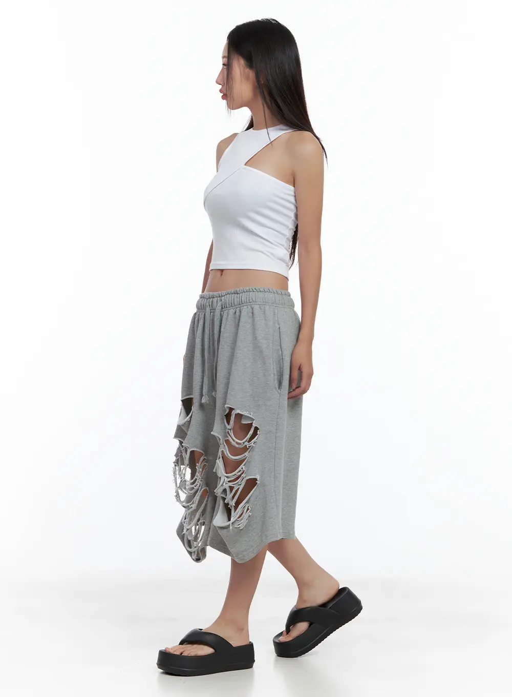 Distressed Bermuda Sweatshorts CL508 - Image 3