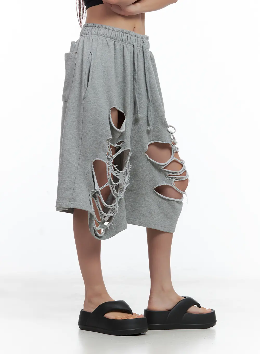 Distressed Bermuda Sweatshorts CL508 - Image 5