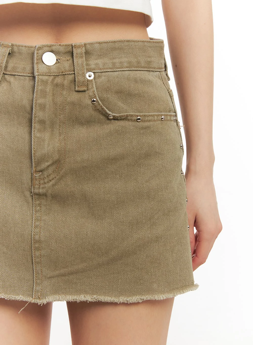 Distressed Cotton Mini Skirt CA503 - Image 4