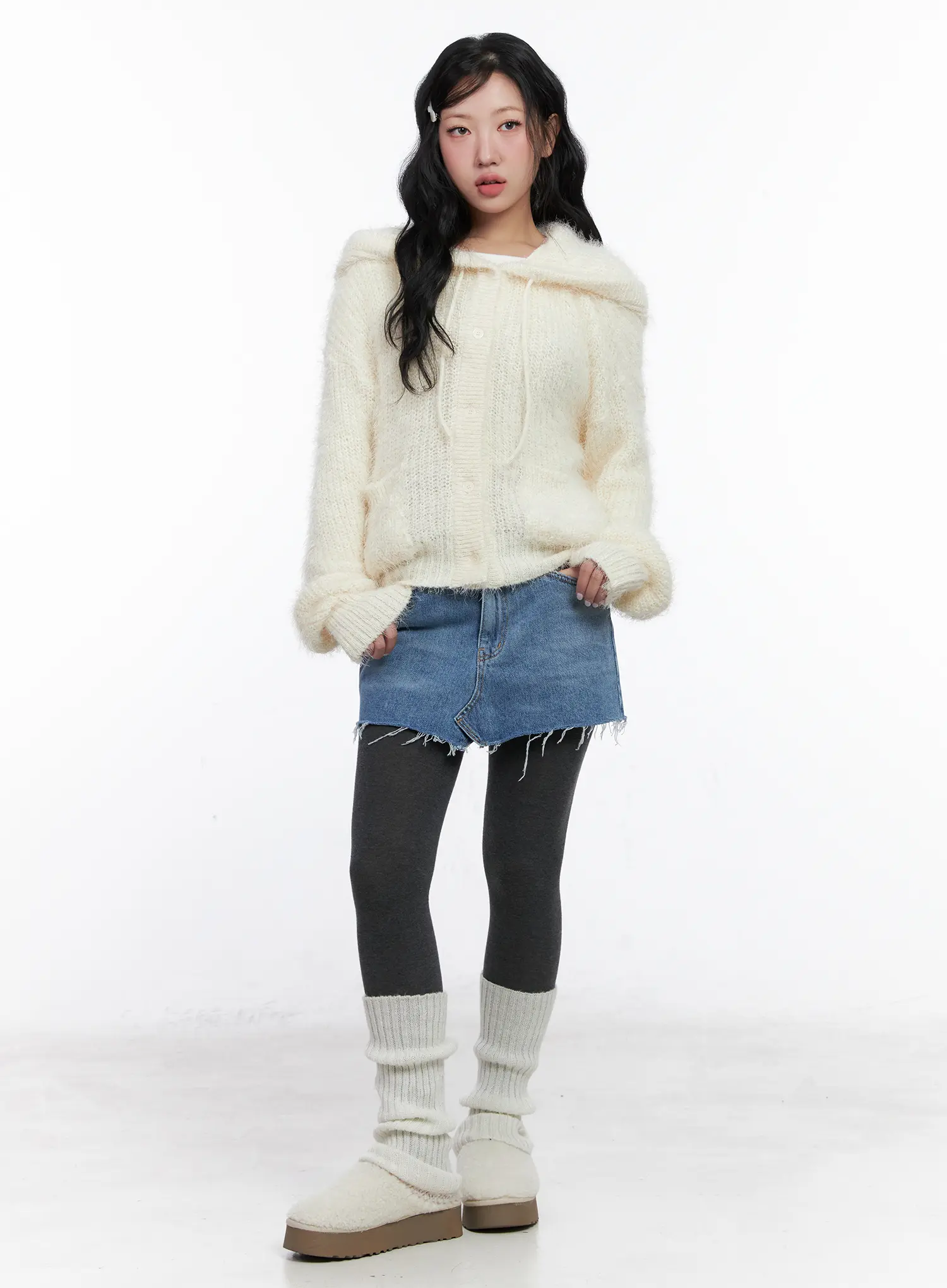 Distressed Denim Mini Skirt CN514 - Image 3