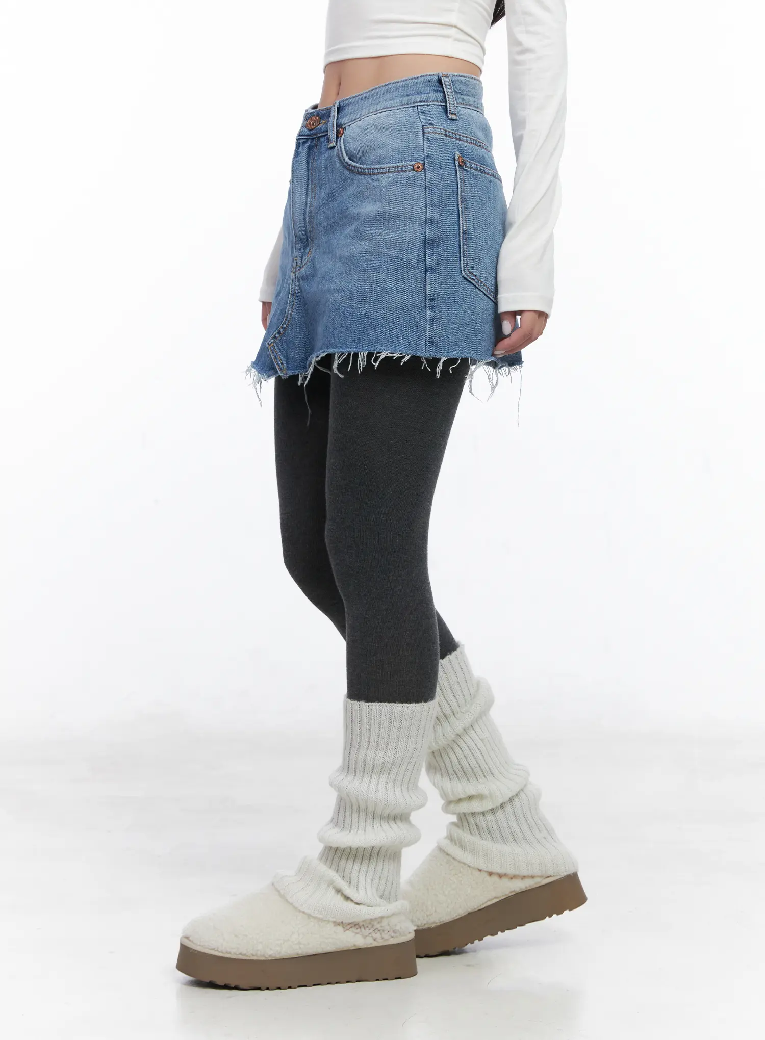 Distressed Denim Mini Skirt CN514 - Image 5