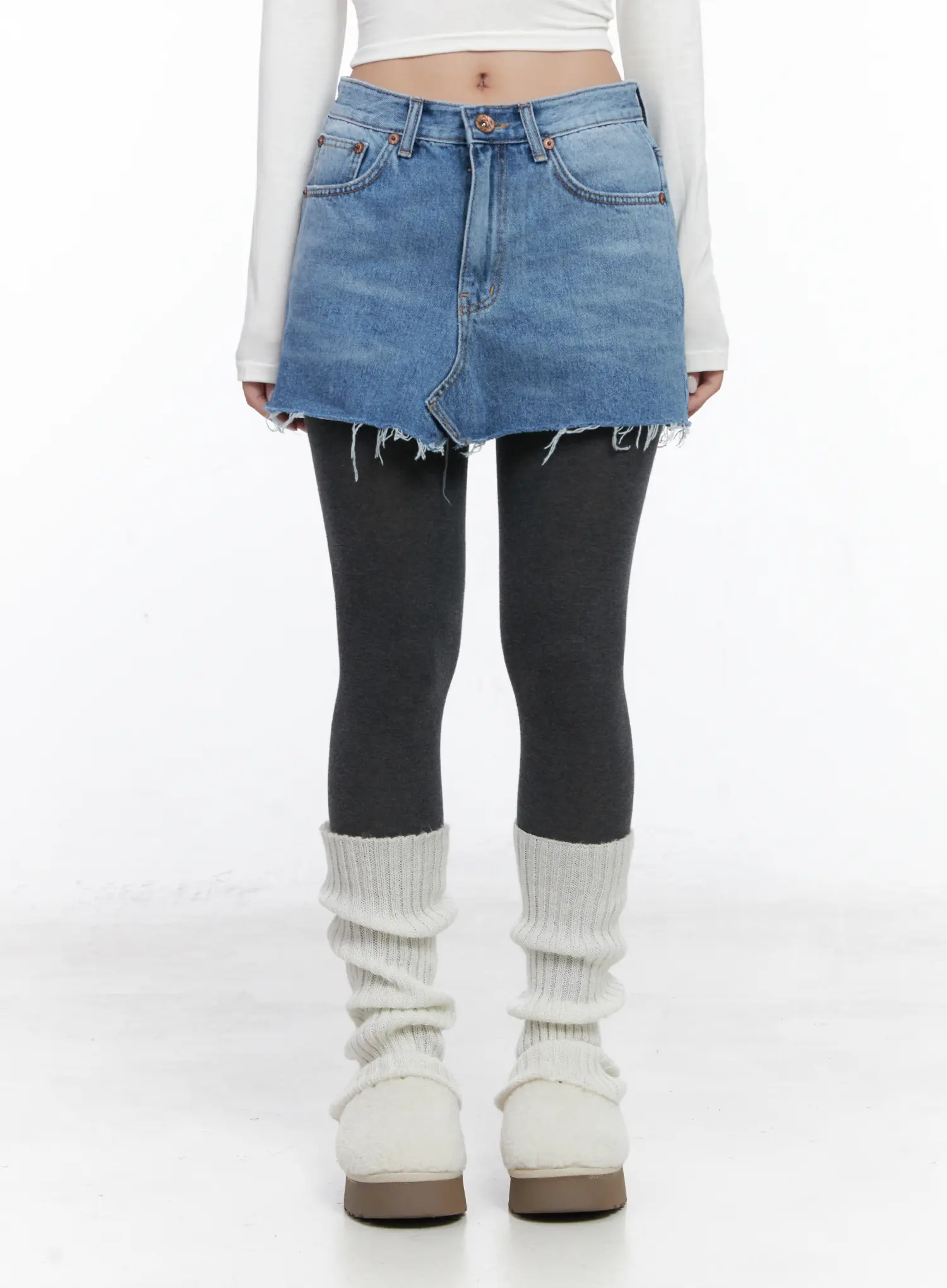 Distressed Denim Mini Skirt CN514 - Image 9