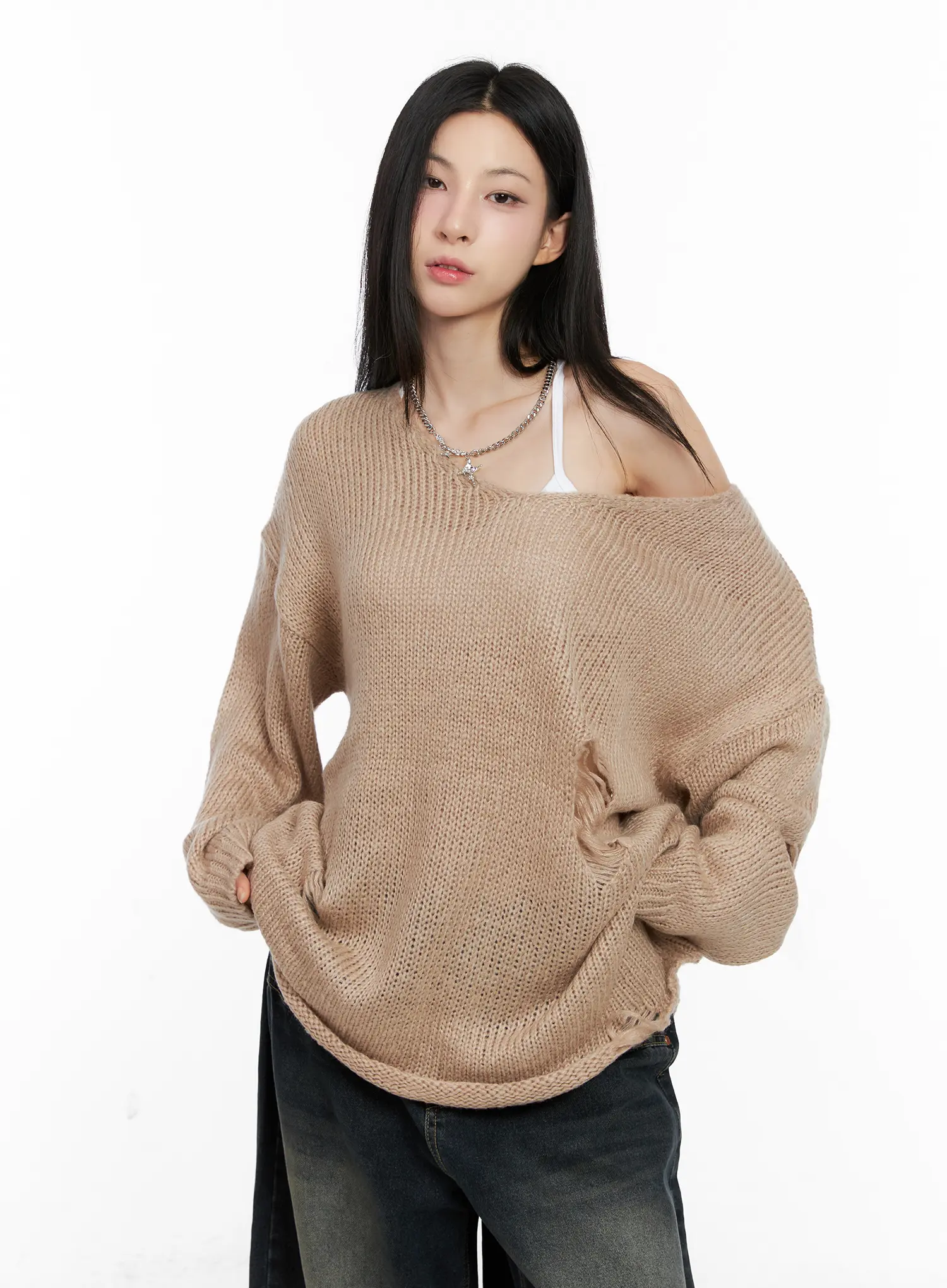 Distressed Loose Knit Sweater CG522 - Image 10